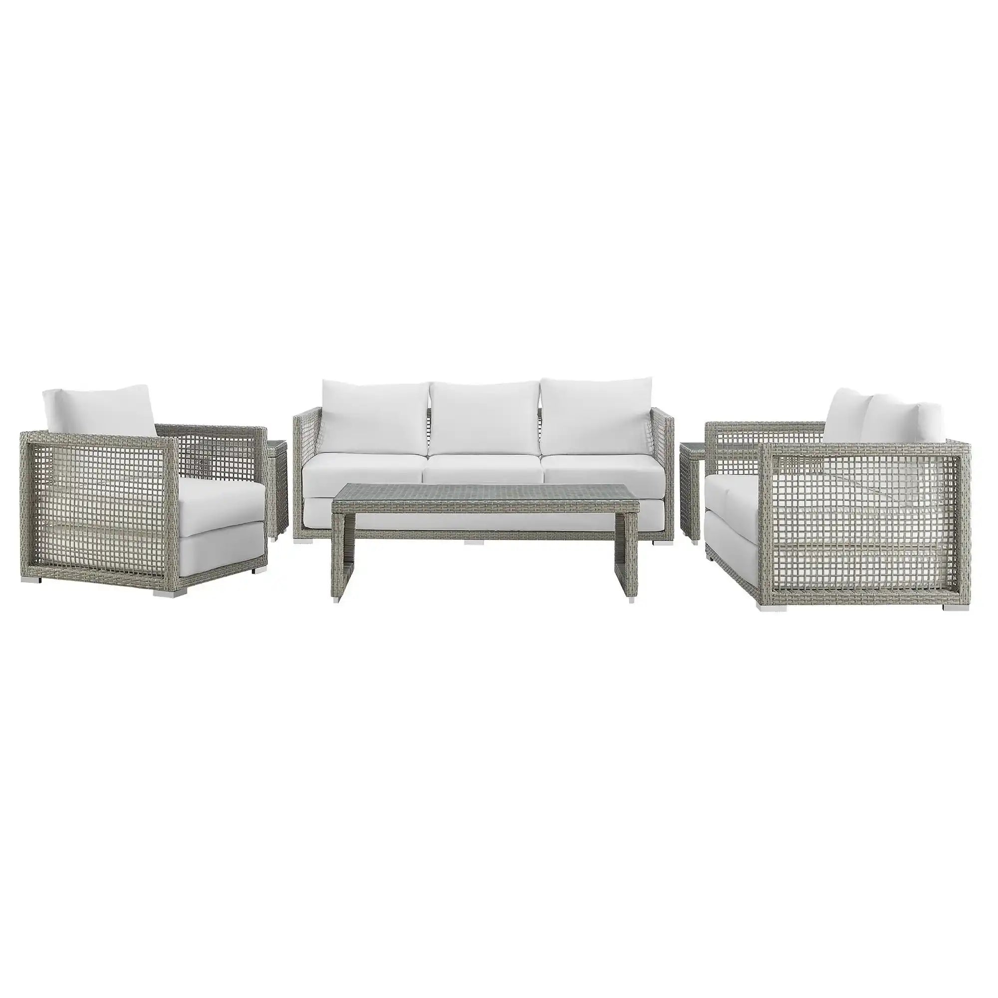 Aura 6 Piece Outdoor Patio Wicker Rattan Set by Modway - Best Buy Furniture