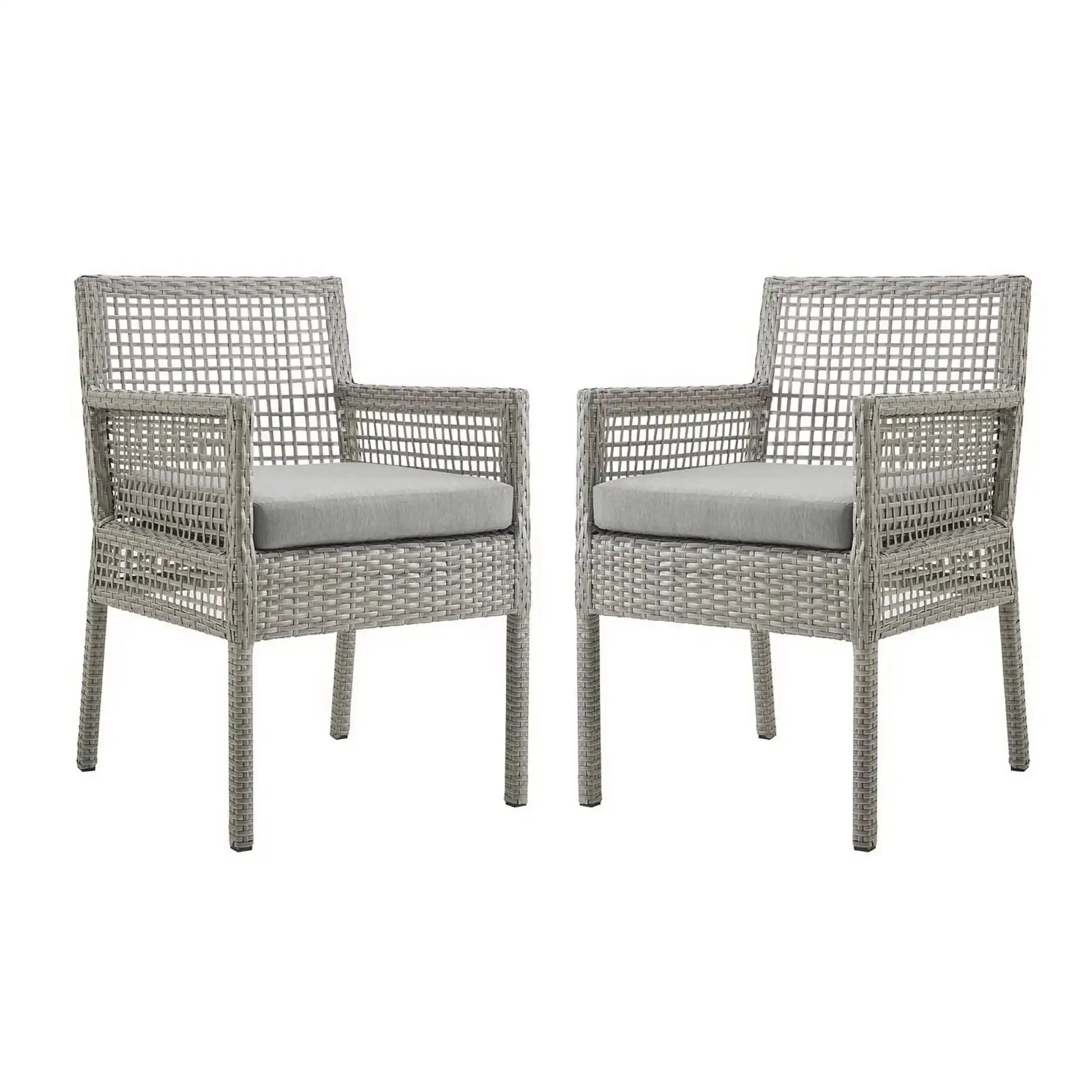 Aura Outdoor Patio Wicker Rattan Dining Armchair Set of 2 by Modway - Best Buy Furniture