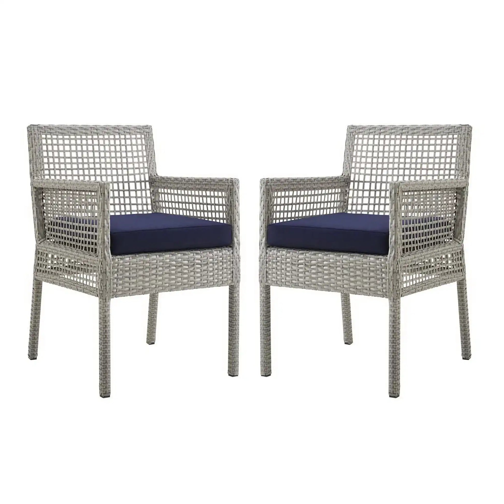 Aura Outdoor Patio Wicker Rattan Dining Armchair Set of 2 by Modway - Best Buy Furniture