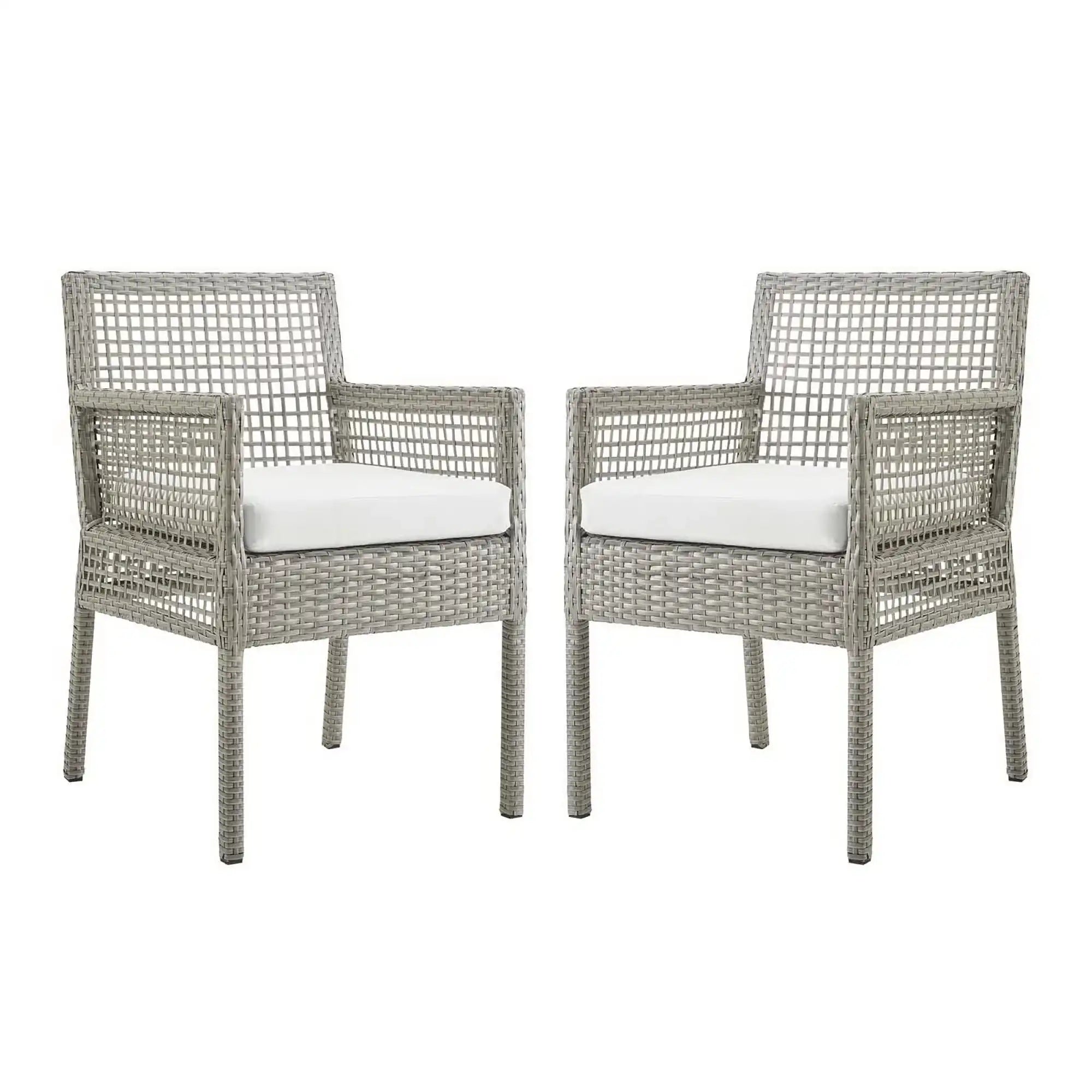Aura Outdoor Patio Wicker Rattan Dining Armchair Set of 2 by Modway - Best Buy Furniture