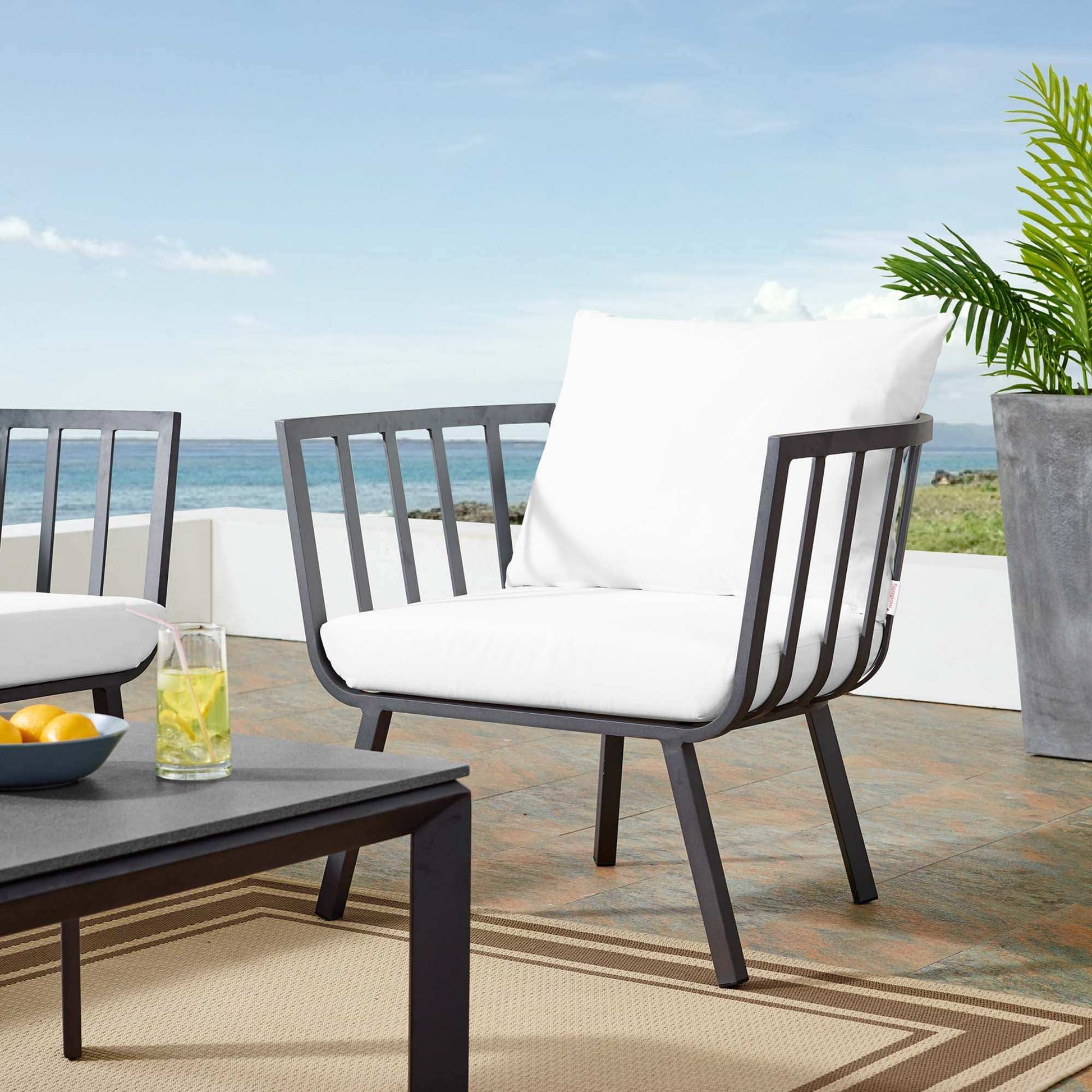 Riverside Outdoor Patio Aluminum Armchair by Modway - Best Buy Furniture