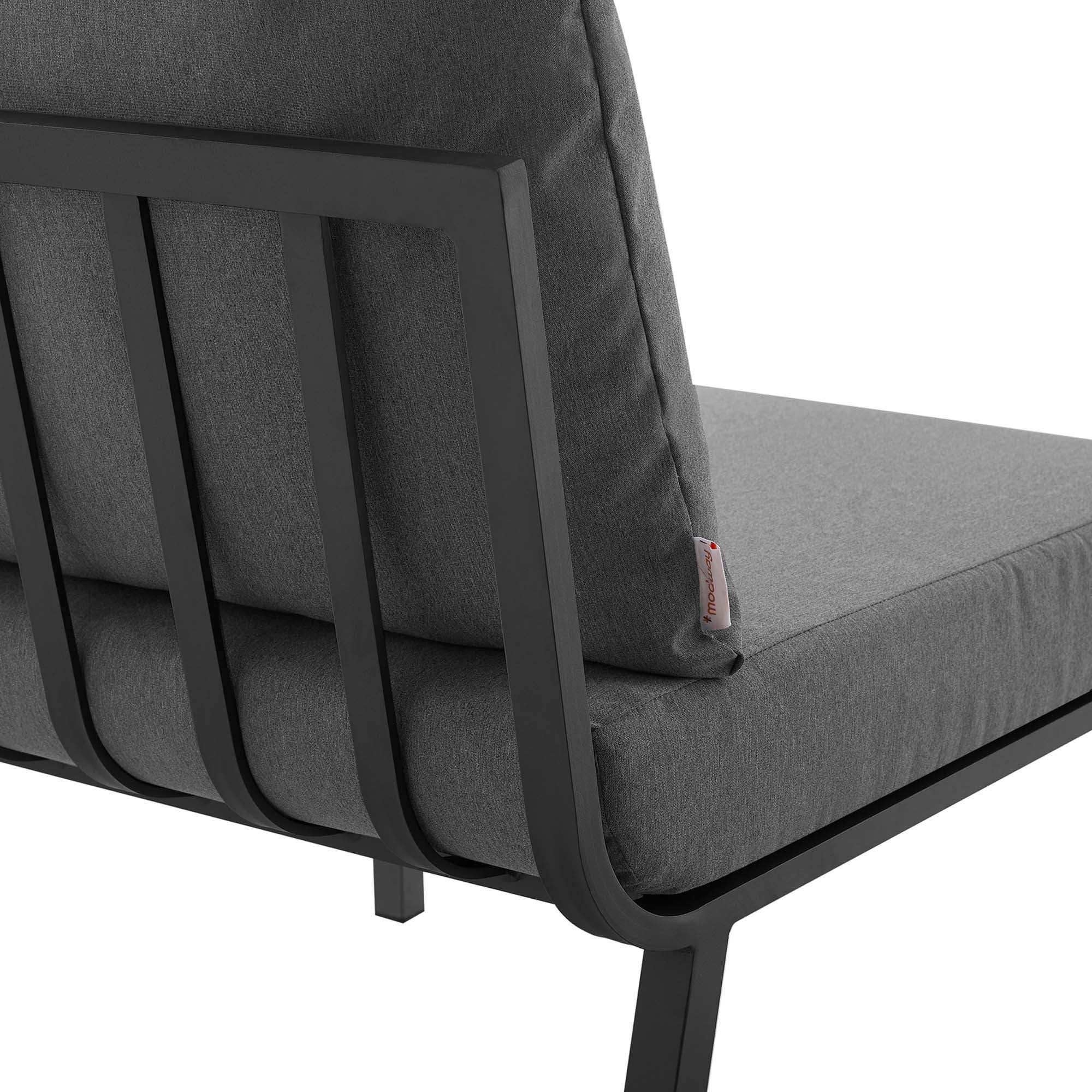 Riverside Outdoor Patio Aluminum Armless Chair by Modway - Best Buy Furniture