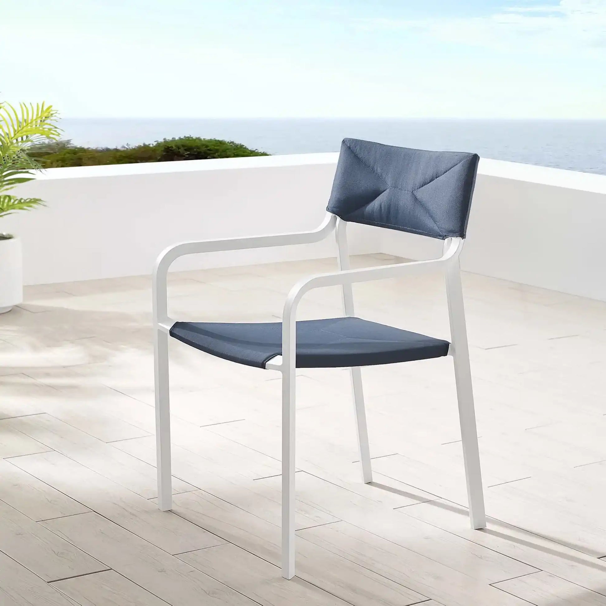 Raleigh Stackable Outdoor Patio Aluminum Dining Armchair by Modway - Best Buy Furniture