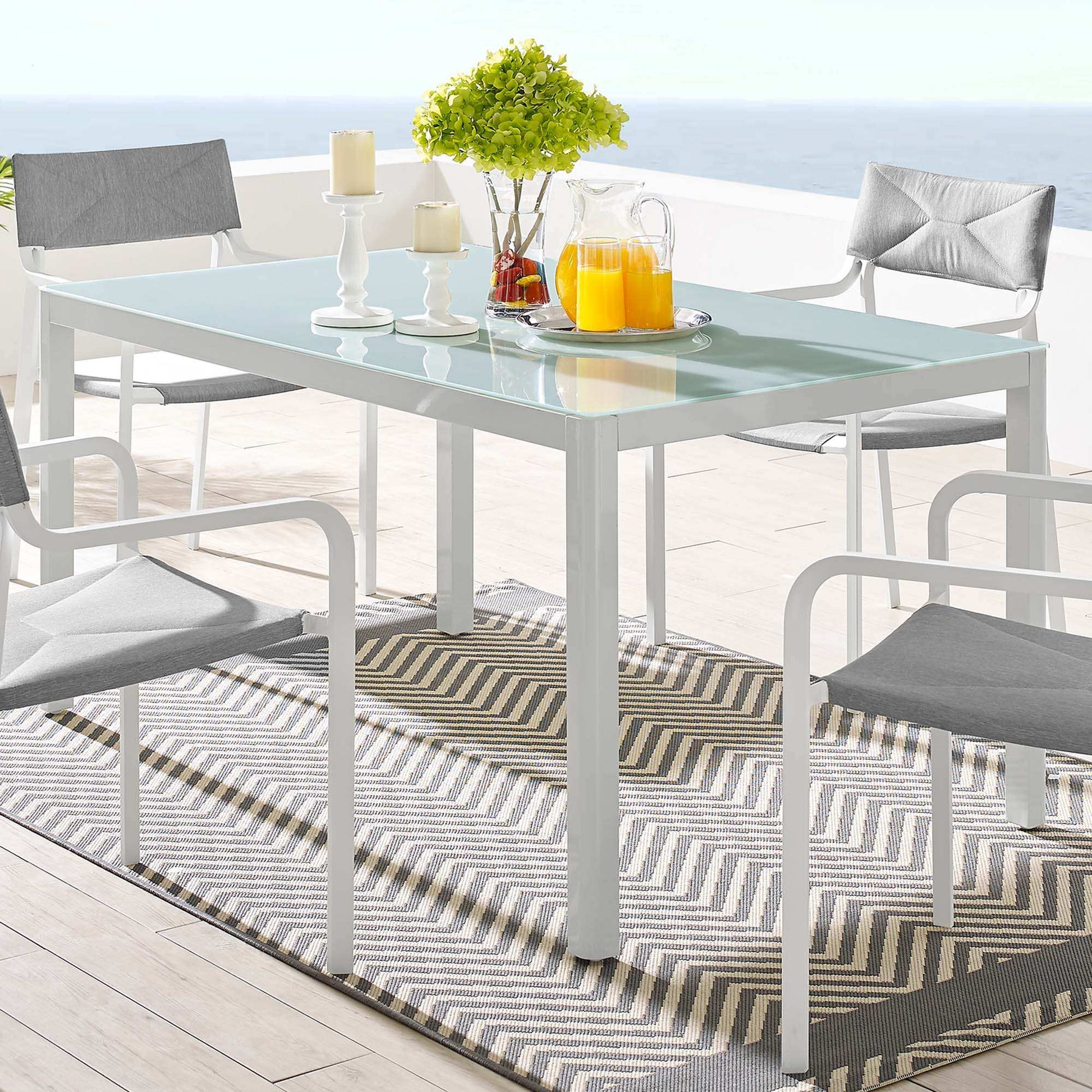 Raleigh 59" Outdoor Patio Aluminum Dining Table by Modway - Best Buy Furniture