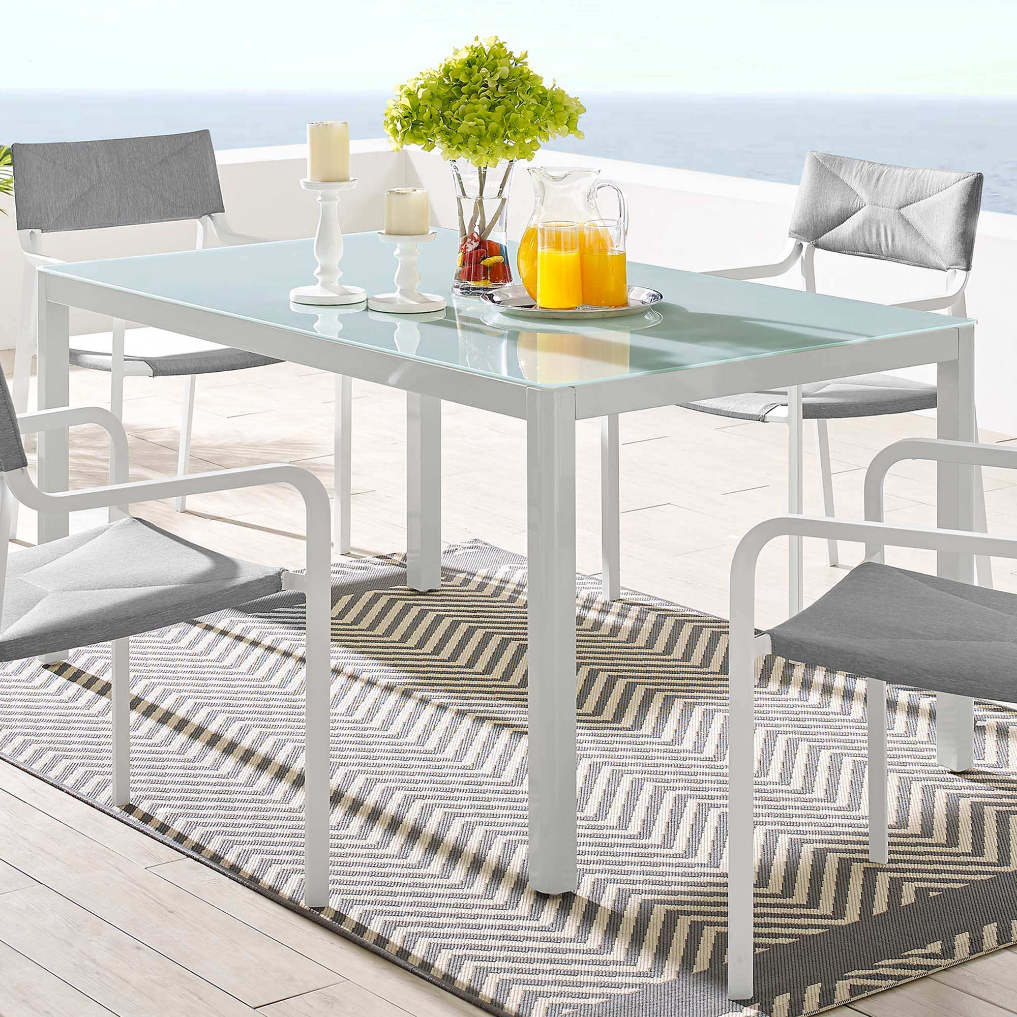Raleigh 59" Outdoor Patio Aluminum Dining Table by Modway - Best Buy Furniture