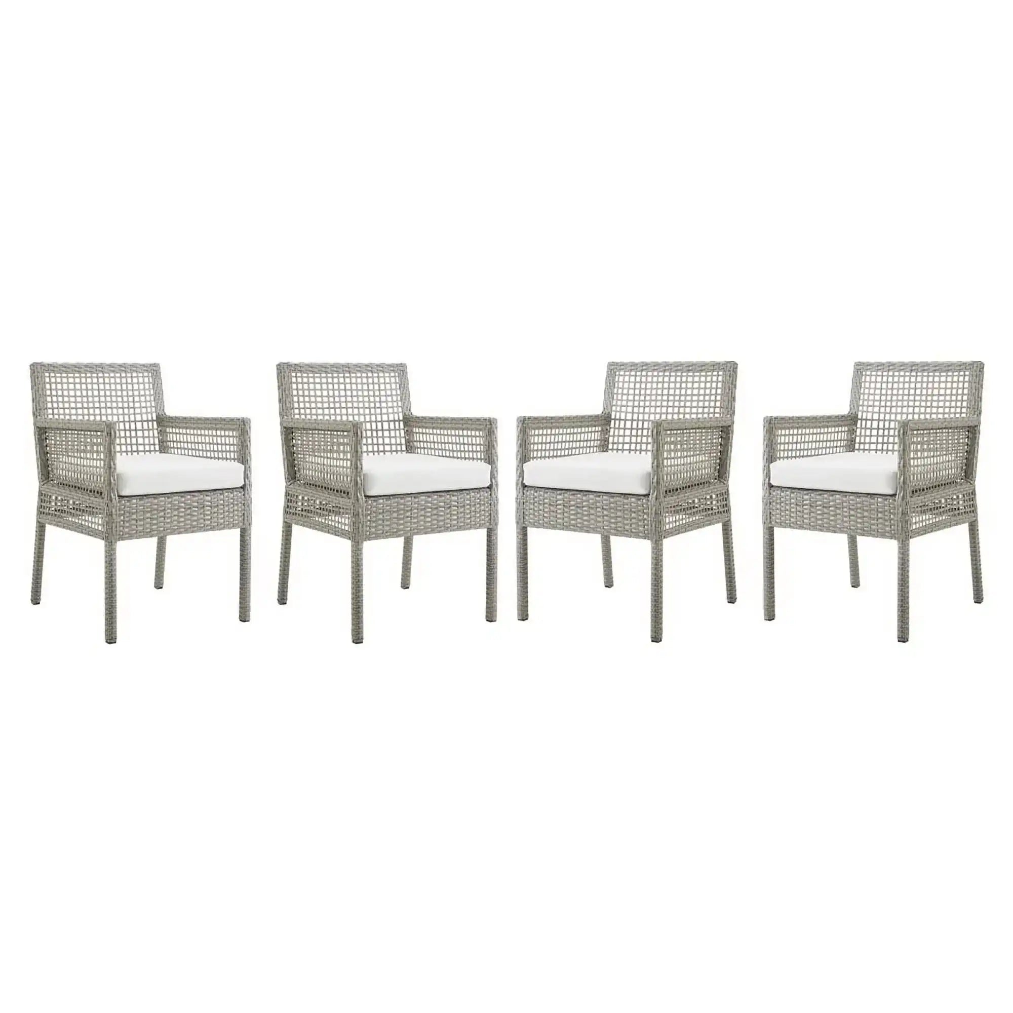 Aura Outdoor Patio Wicker Rattan Dining Armchair Set of 4 by Modway - Best Buy Furniture