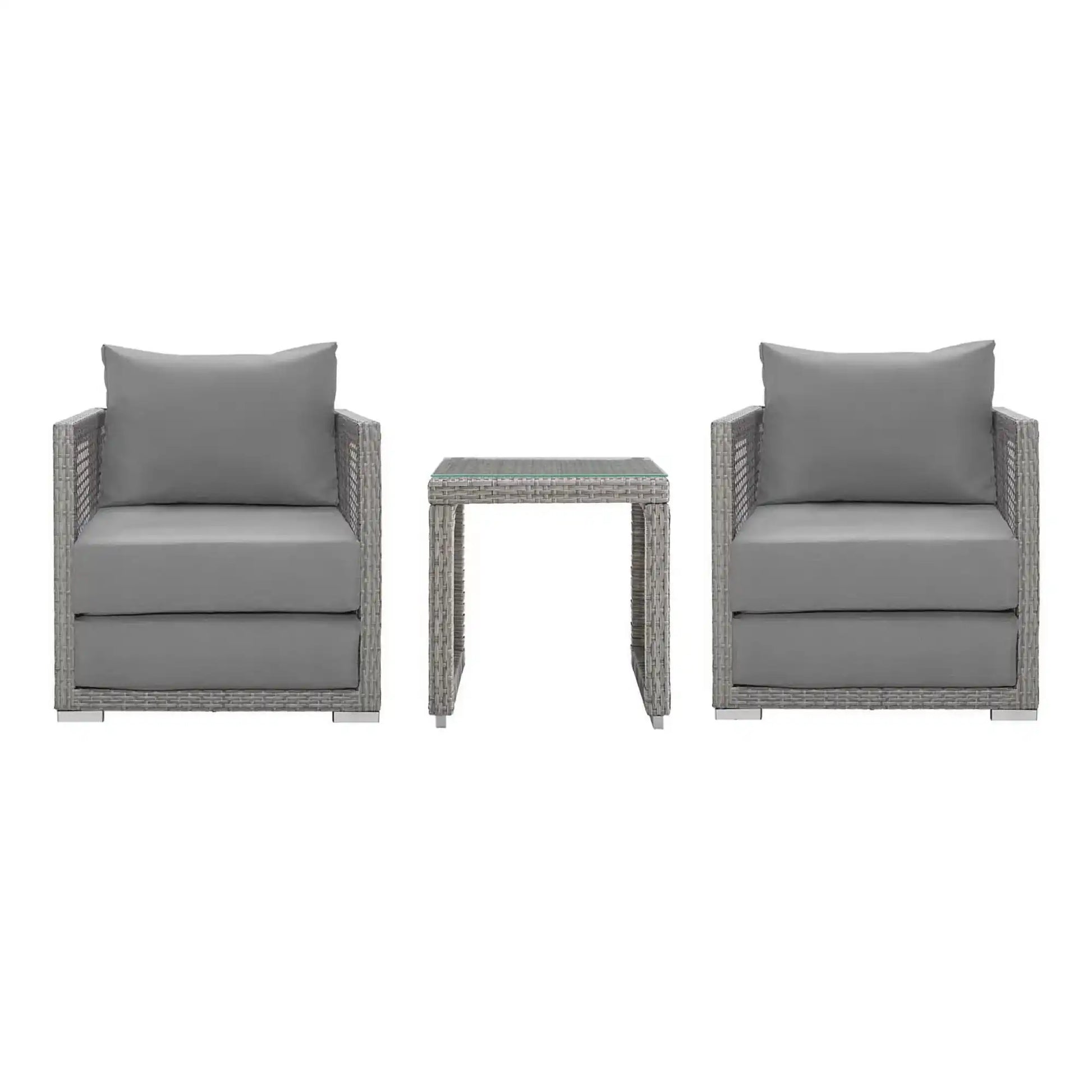 Aura 3 Piece Outdoor Patio Wicker Rattan Set by Modway - Best Buy Furniture