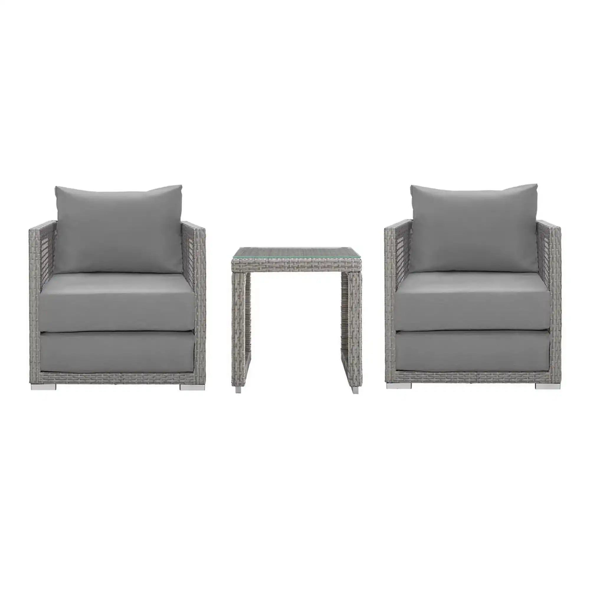 Aura 3 Piece Outdoor Patio Wicker Rattan Set by Modway - Best Buy Furniture
