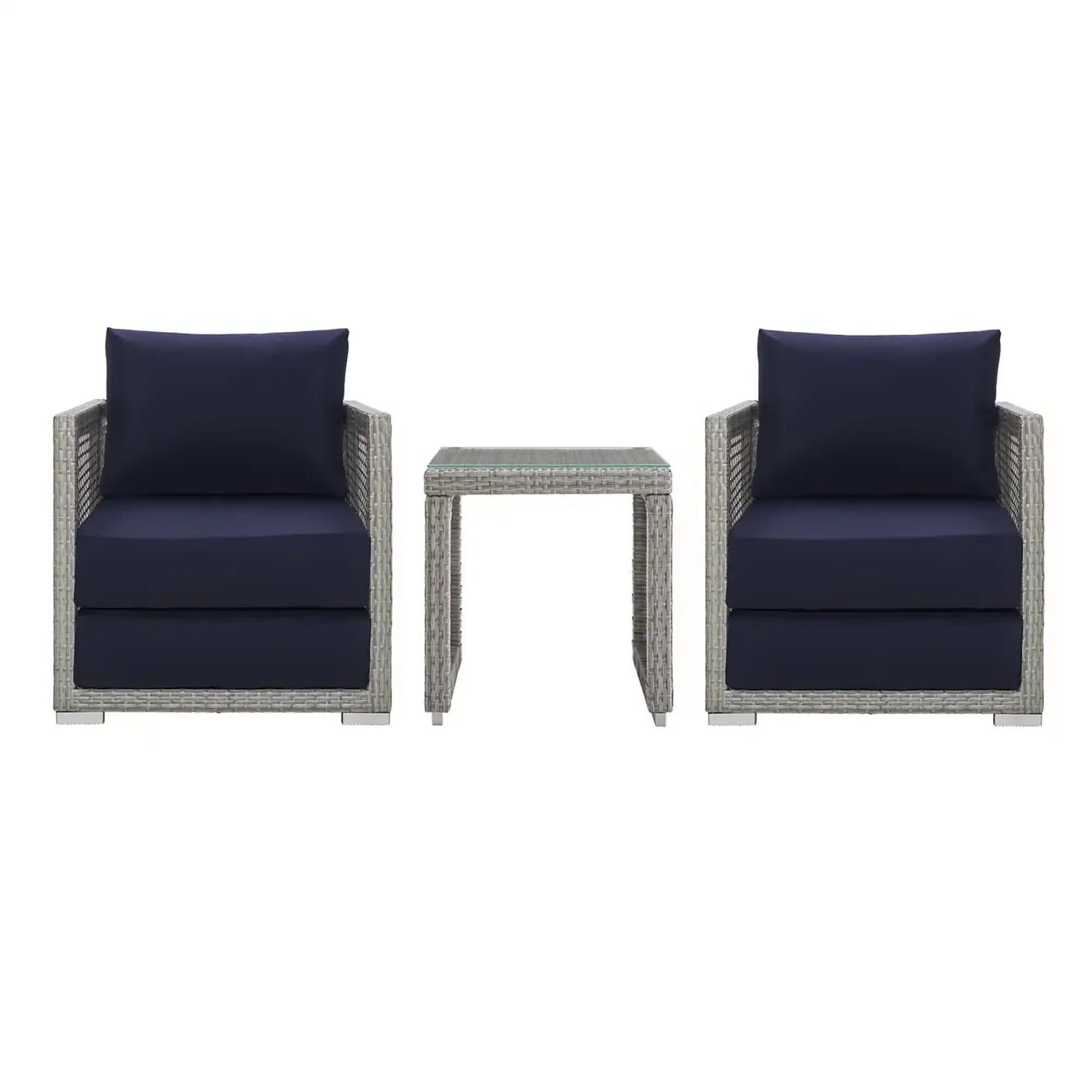 Aura 3 Piece Outdoor Patio Wicker Rattan Set by Modway - Best Buy Furniture
