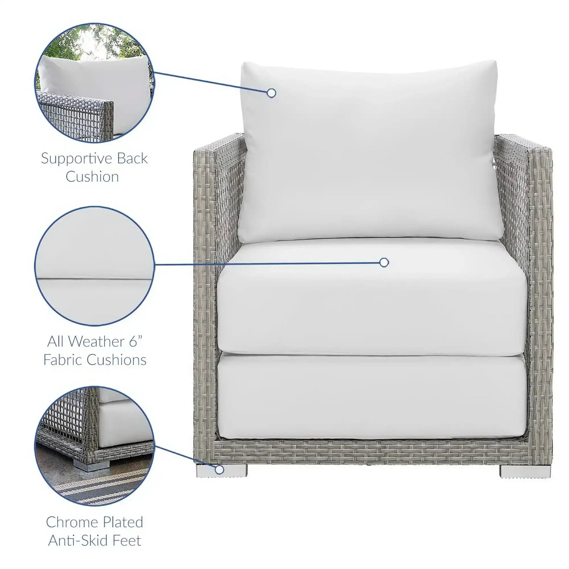 Aura 3 Piece Outdoor Patio Wicker Rattan Set by Modway - Best Buy Furniture