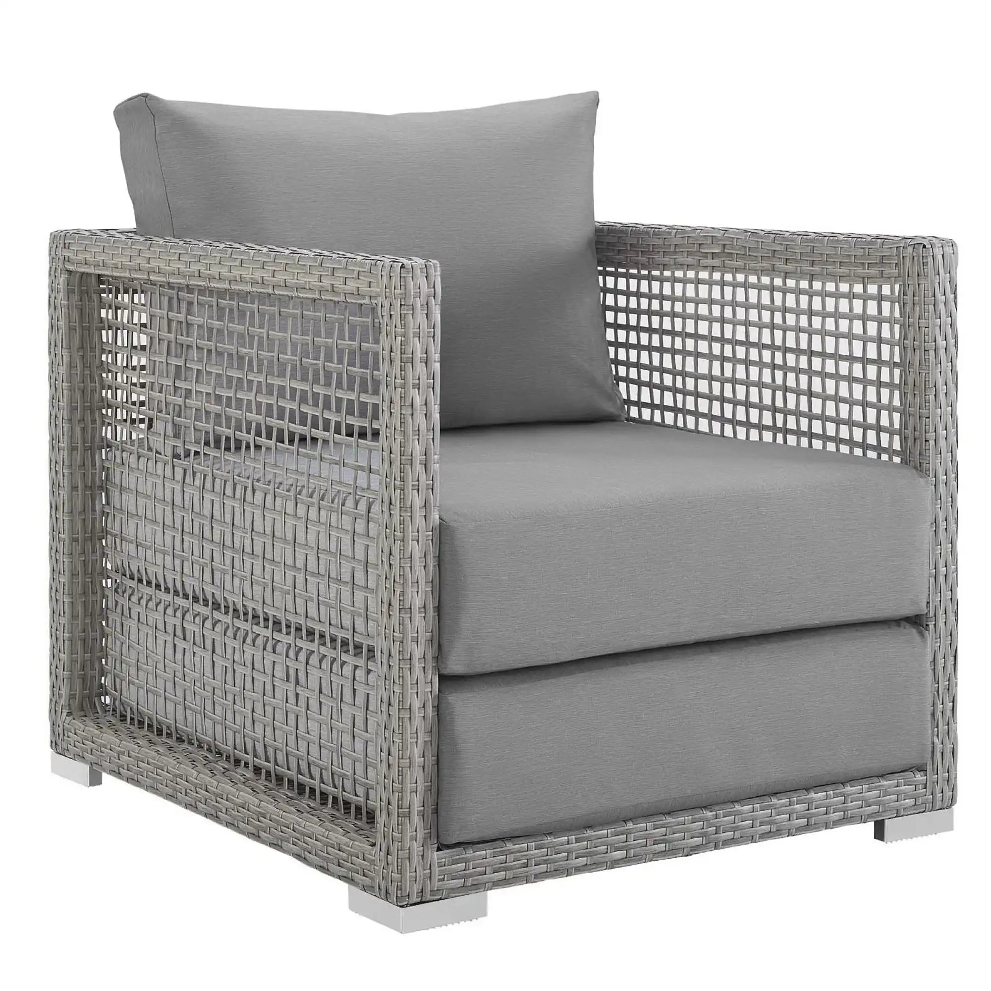 Aura 4 Piece Outdoor Patio Wicker Rattan Set by Modway - Best Buy Furniture