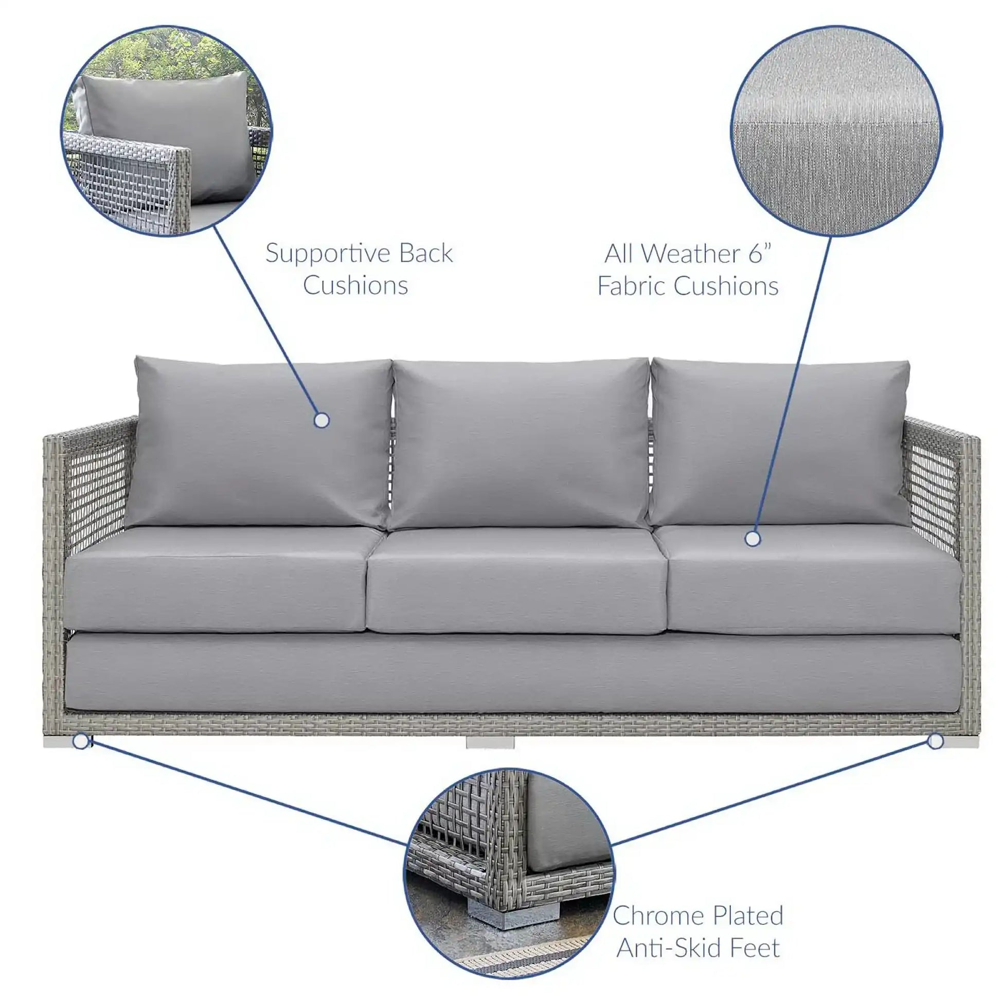 Aura 4 Piece Outdoor Patio Wicker Rattan Set by Modway - Best Buy Furniture