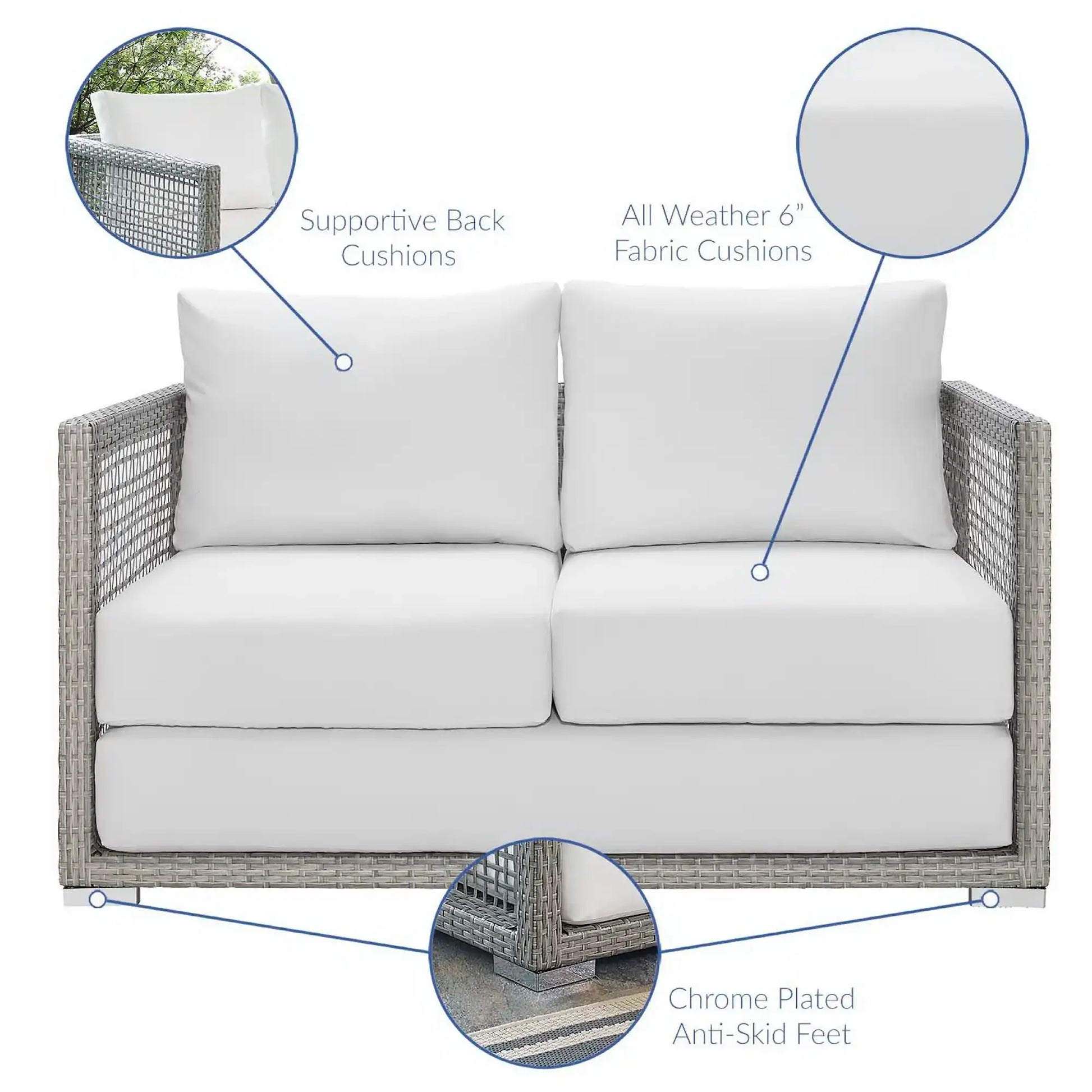 Aura 4 Piece Outdoor Patio Wicker Rattan Set by Modway - Best Buy Furniture