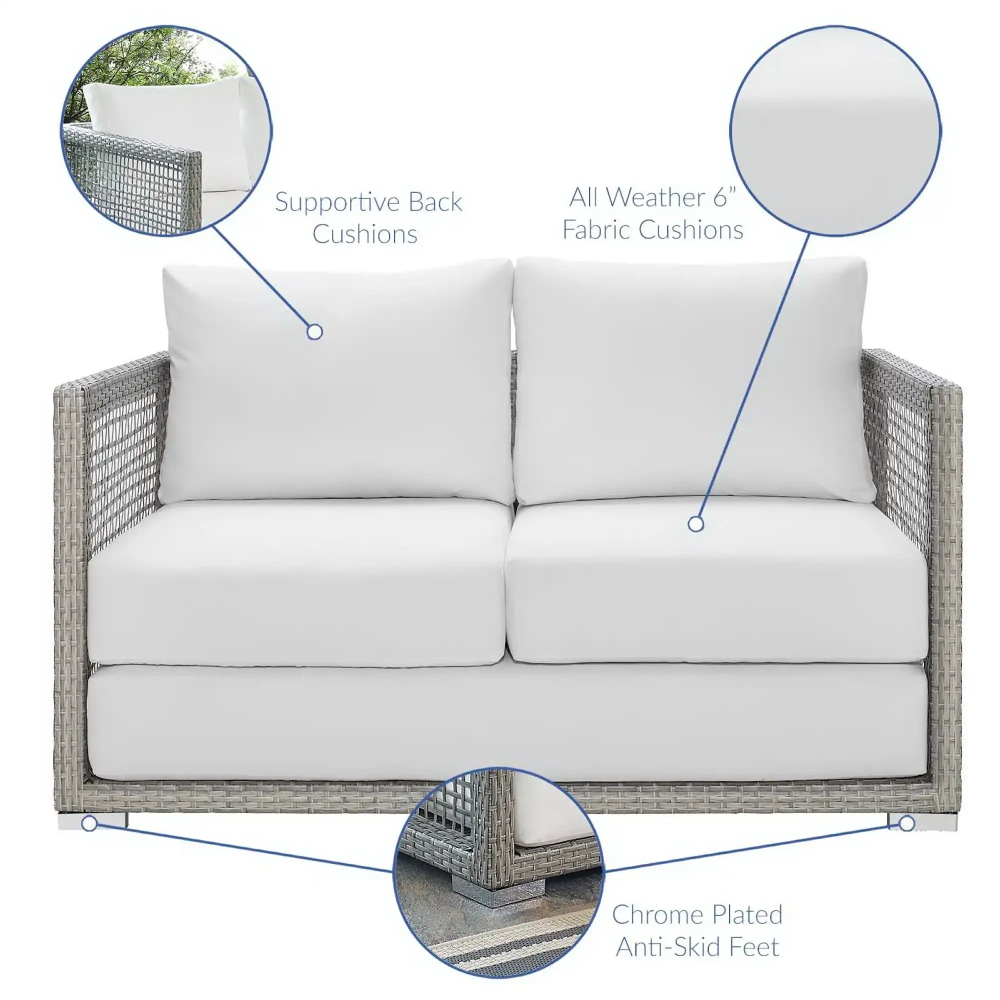 Aura 4 Piece Outdoor Patio Wicker Rattan Set by Modway - Best Buy Furniture
