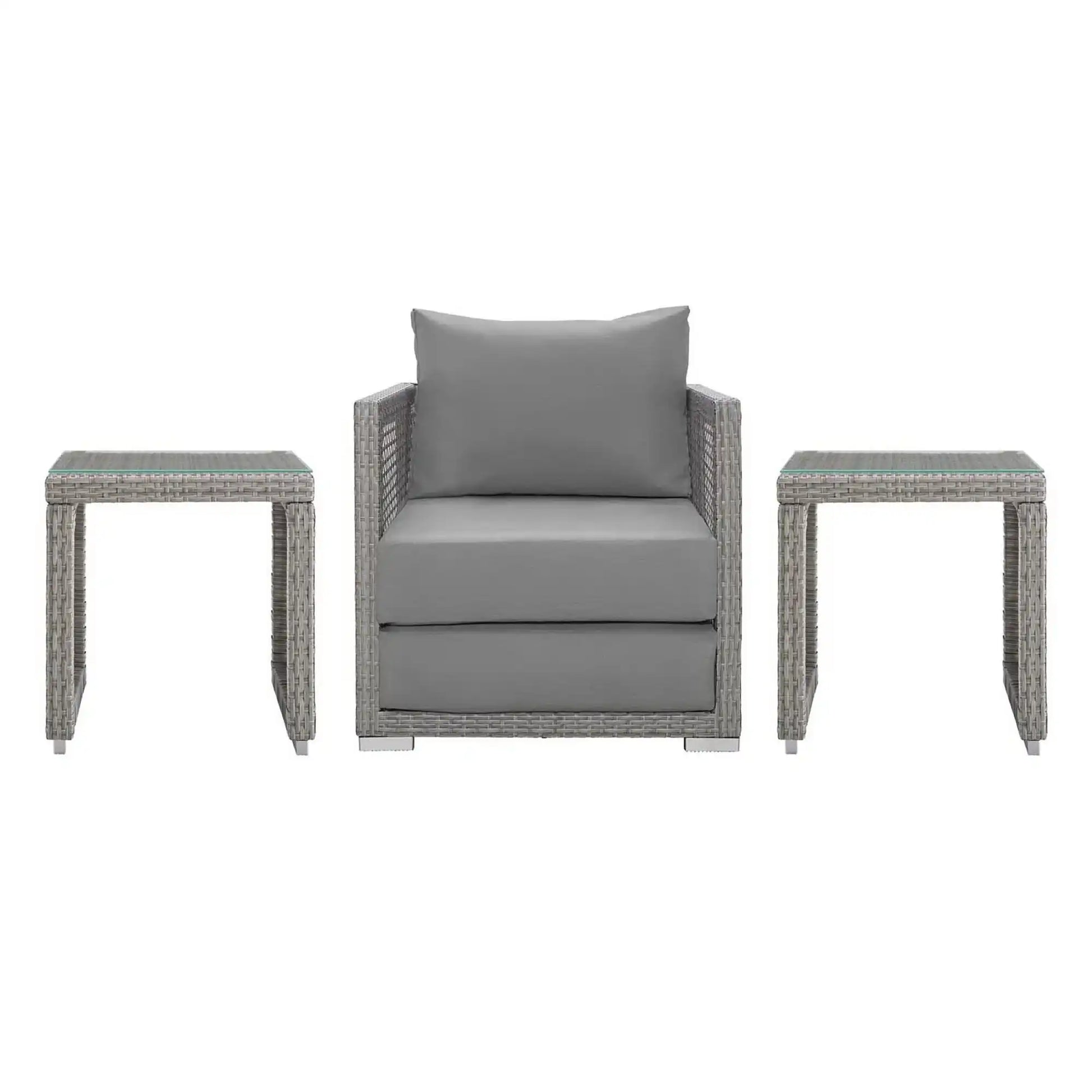 Aura 3 Piece Outdoor Patio Wicker Rattan Set by Modway - Best Buy Furniture