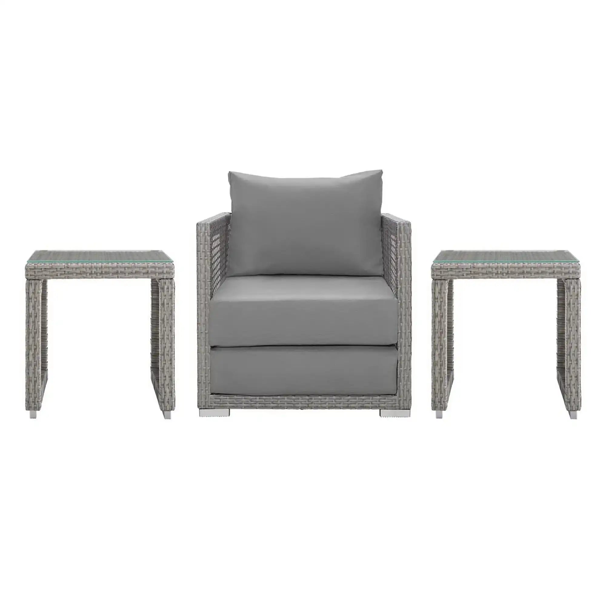 Aura 3 Piece Outdoor Patio Wicker Rattan Set by Modway - Best Buy Furniture