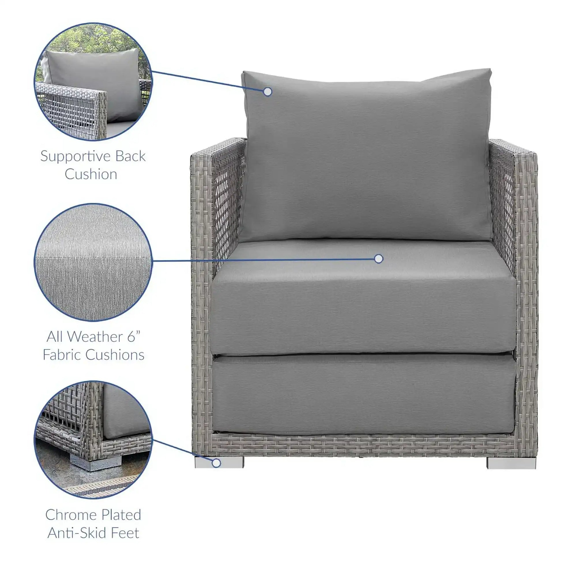 Aura 3 Piece Outdoor Patio Wicker Rattan Set by Modway - Best Buy Furniture