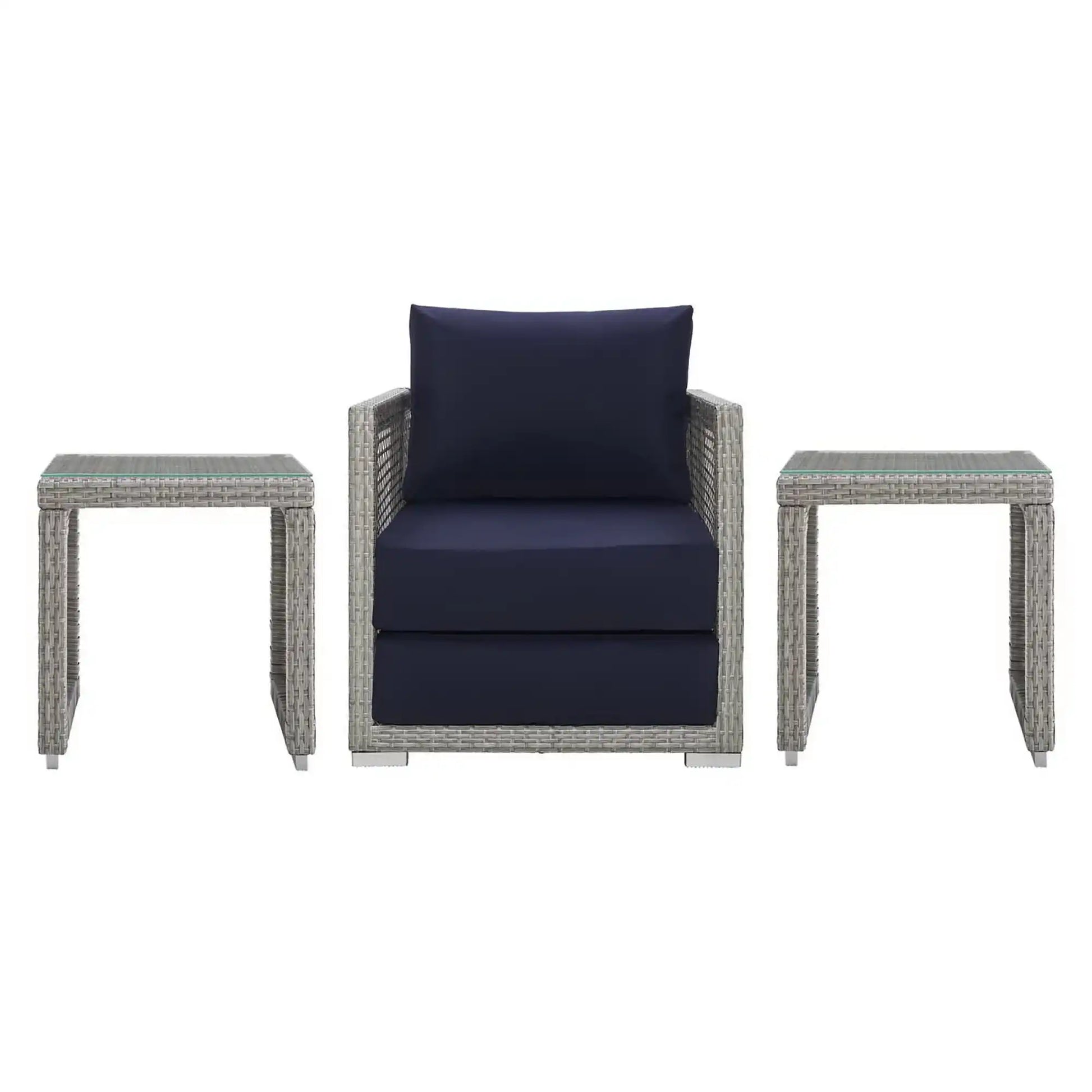 Aura 3 Piece Outdoor Patio Wicker Rattan Set by Modway - Best Buy Furniture