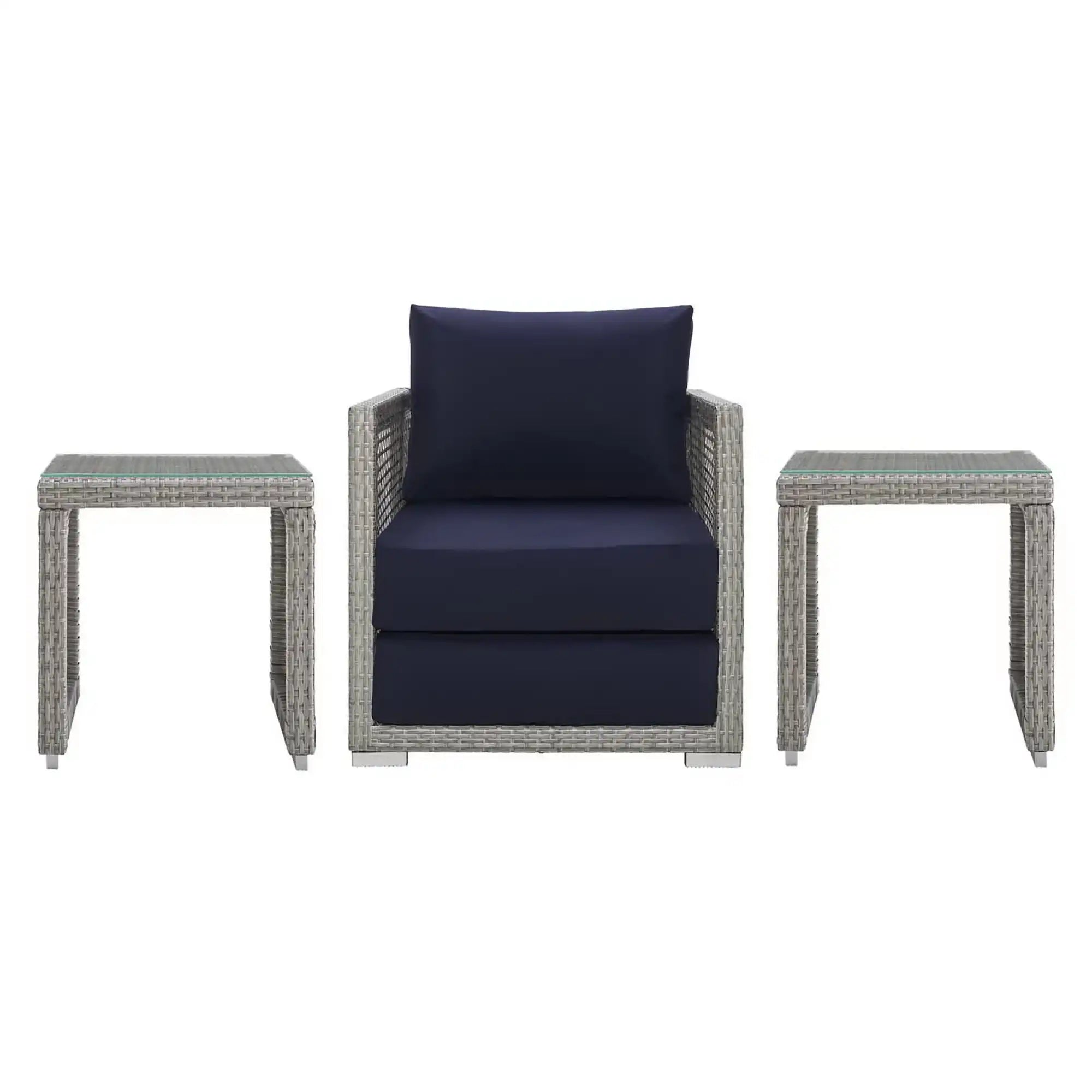 Aura 3 Piece Outdoor Patio Wicker Rattan Set by Modway - Best Buy Furniture