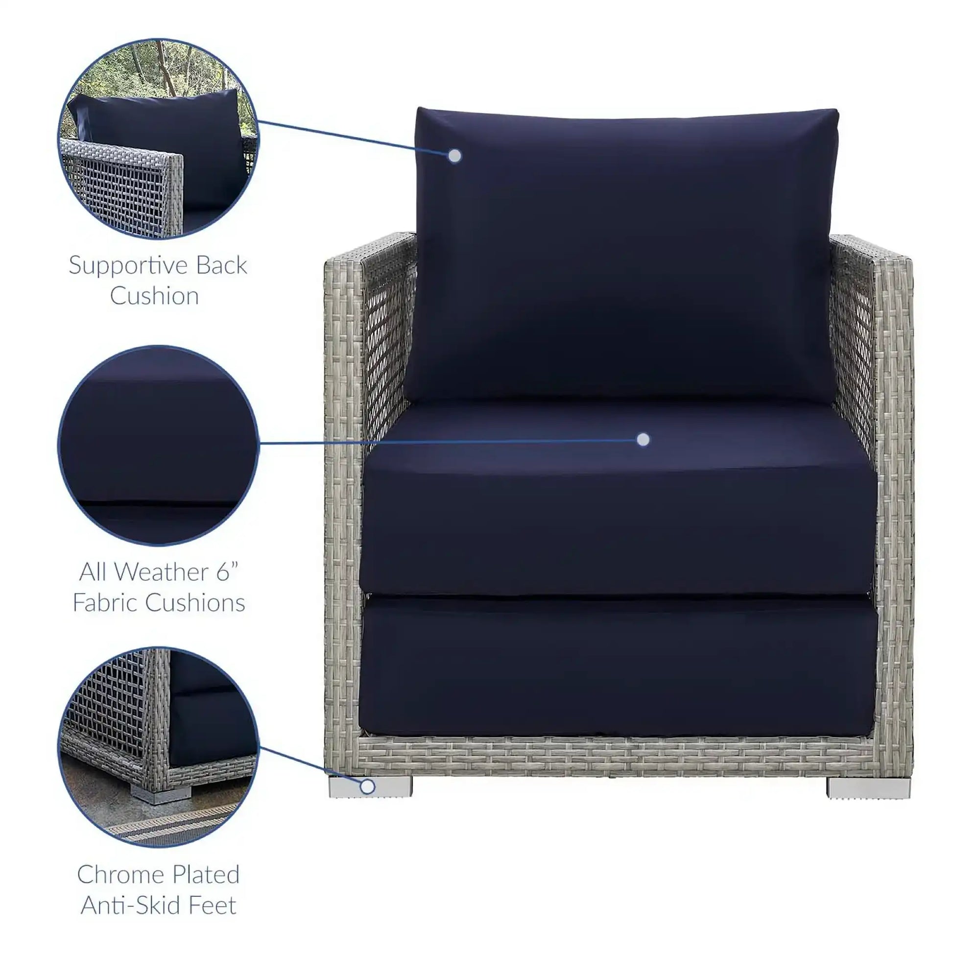Aura 3 Piece Outdoor Patio Wicker Rattan Set by Modway - Best Buy Furniture