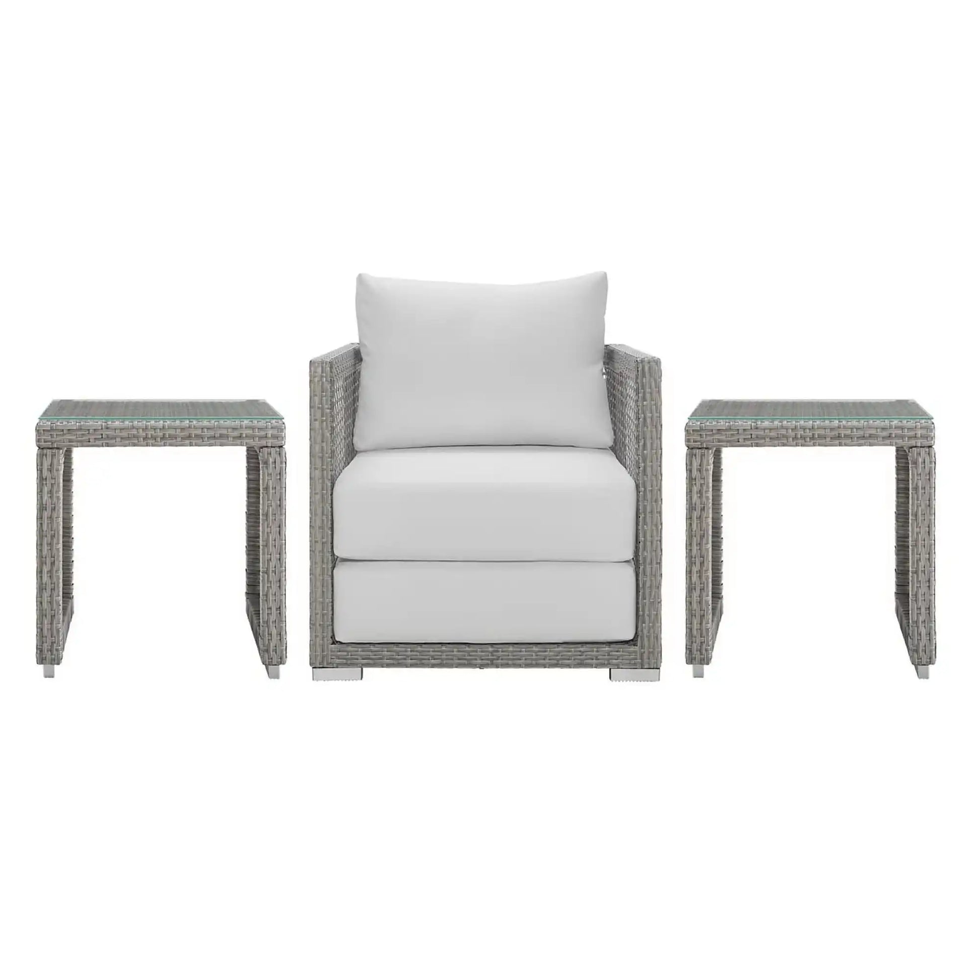 Aura 3 Piece Outdoor Patio Wicker Rattan Set by Modway - Best Buy Furniture