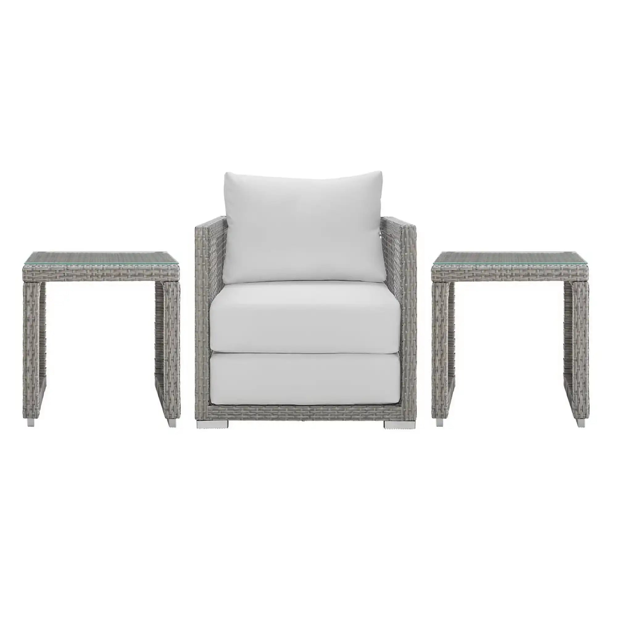 Aura 3 Piece Outdoor Patio Wicker Rattan Set by Modway - Best Buy Furniture