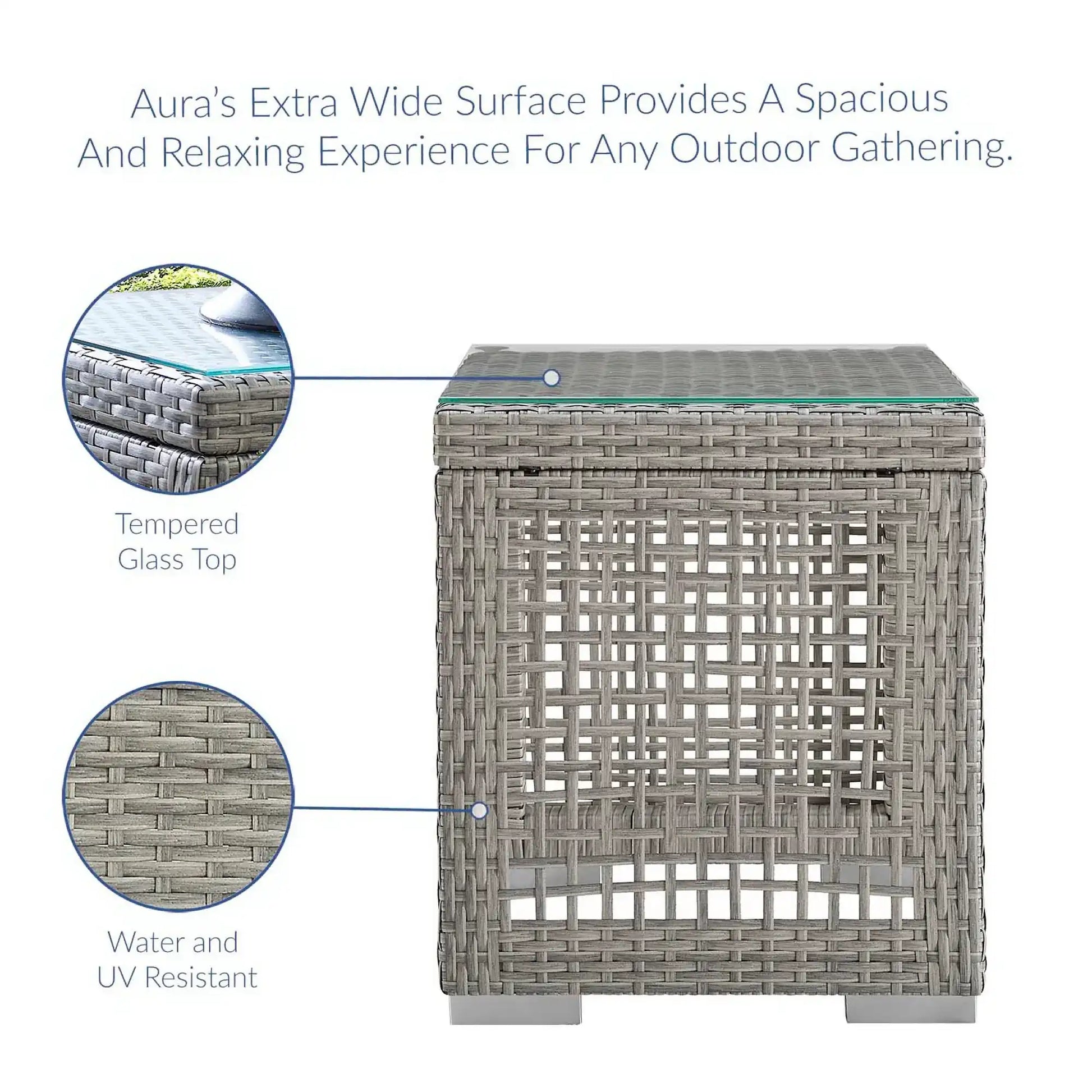 Aura 3 Piece Outdoor Patio Wicker Rattan Set by Modway - Best Buy Furniture