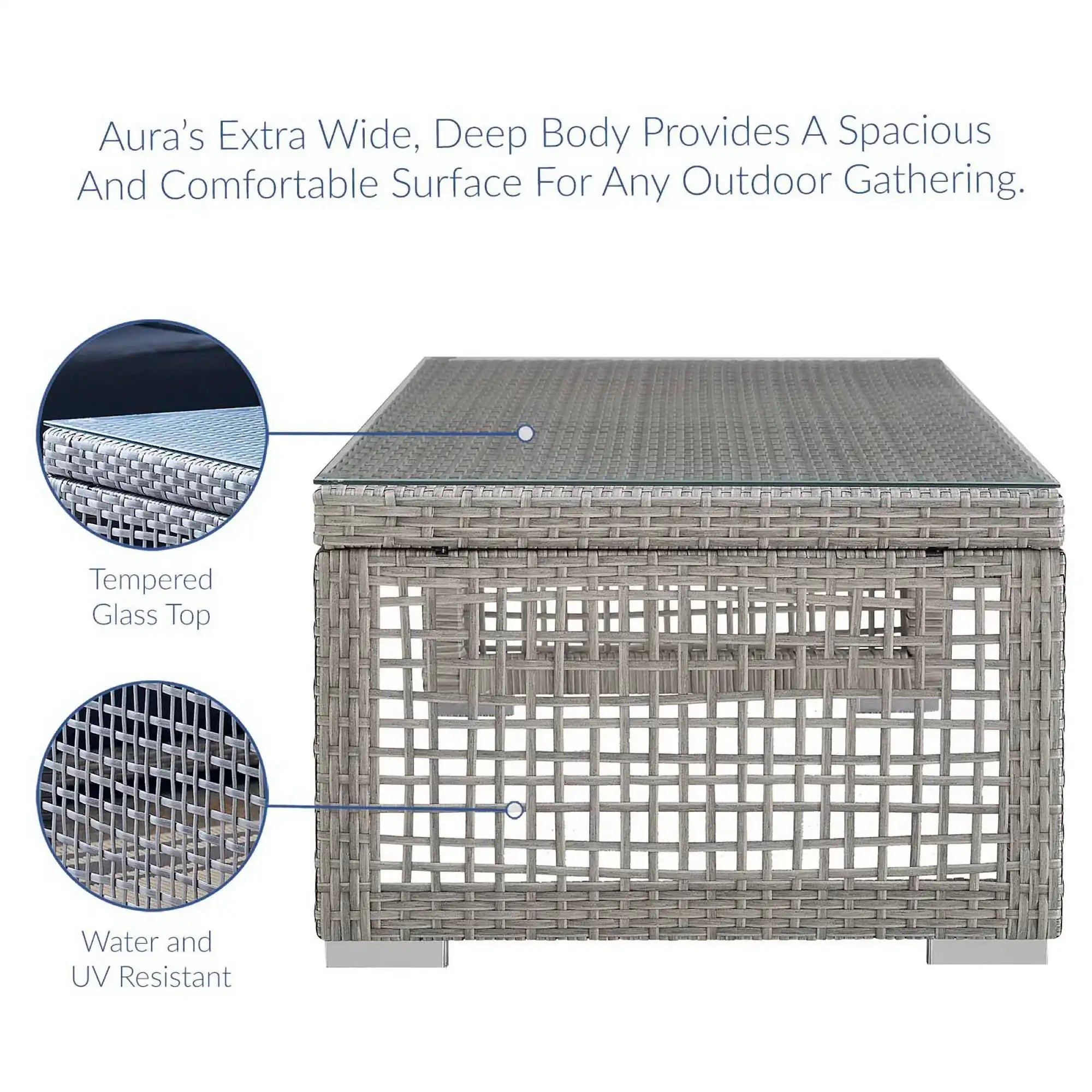 Aura 3 Piece Outdoor Patio Wicker Rattan Set by Modway - Best Buy Furniture