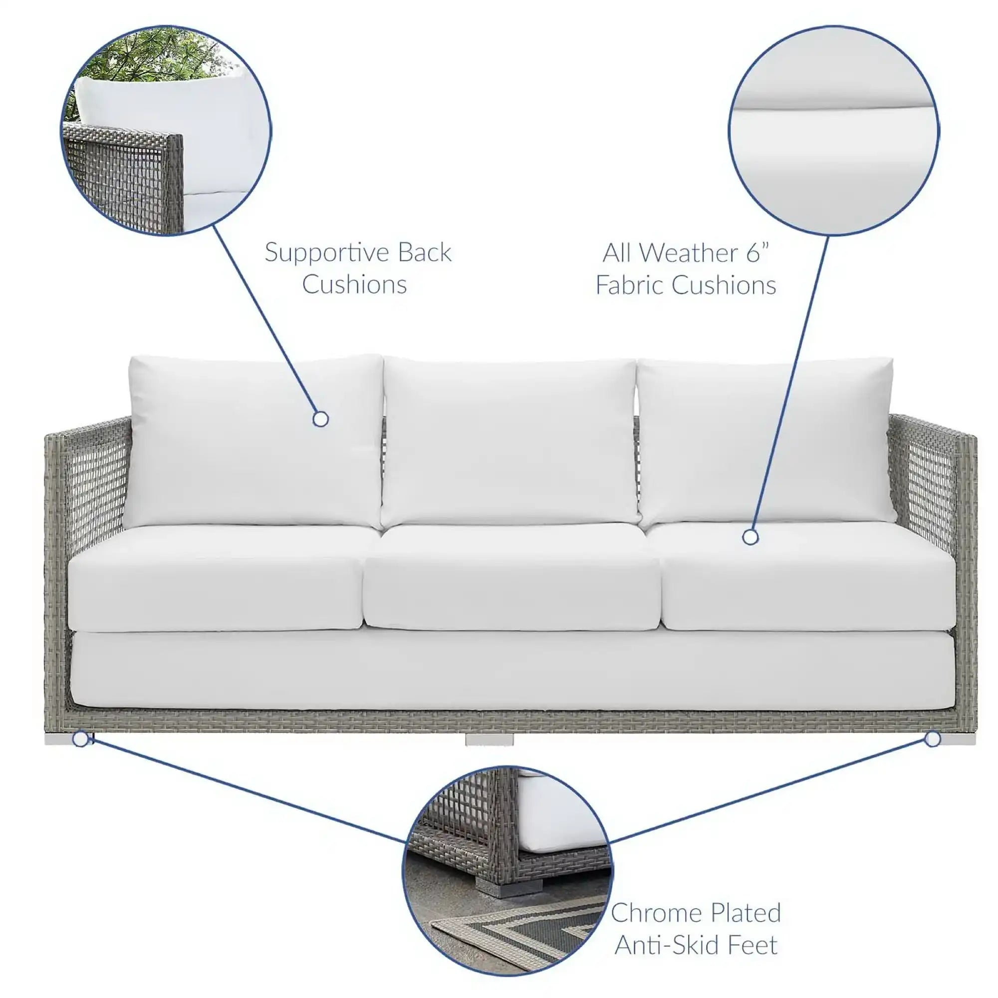 Aura 3 Piece Outdoor Patio Wicker Rattan Set by Modway - Best Buy Furniture