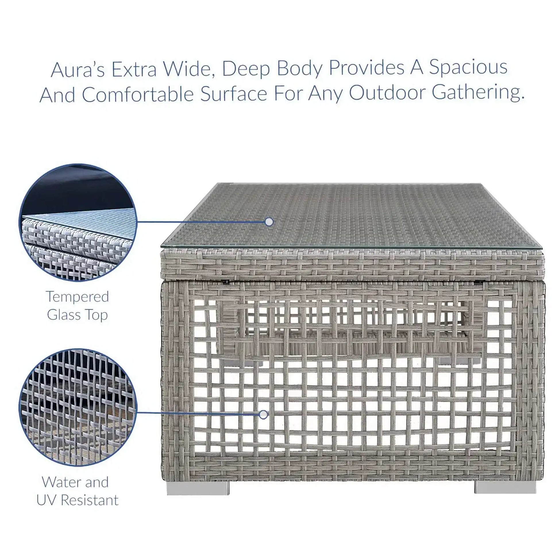 Aura 3 Piece Outdoor Patio Wicker Rattan Set by Modway - Best Buy Furniture
