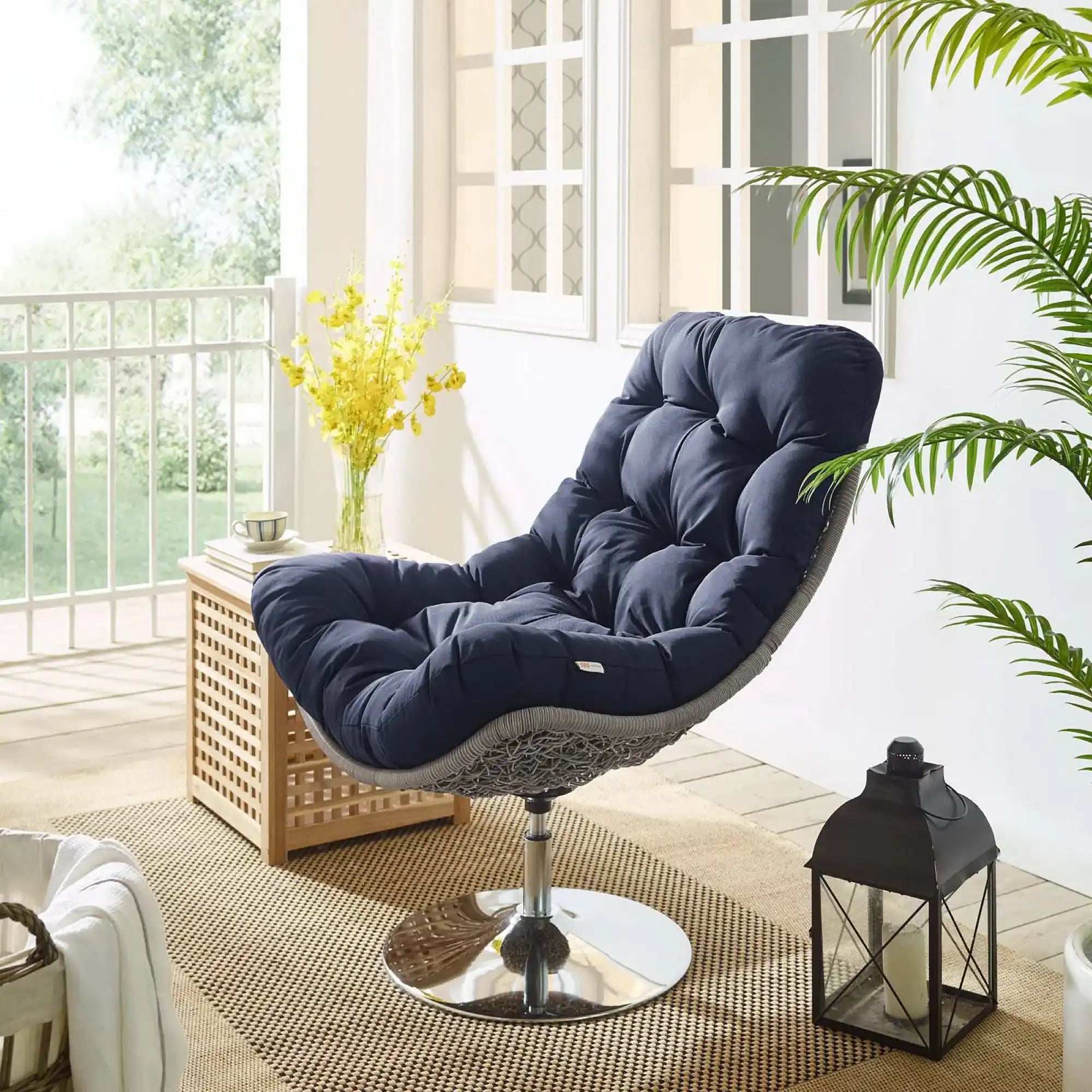 Brighton Wicker Rattan Outdoor Patio Swivel Lounge Chair by Modway - Best Buy Furniture