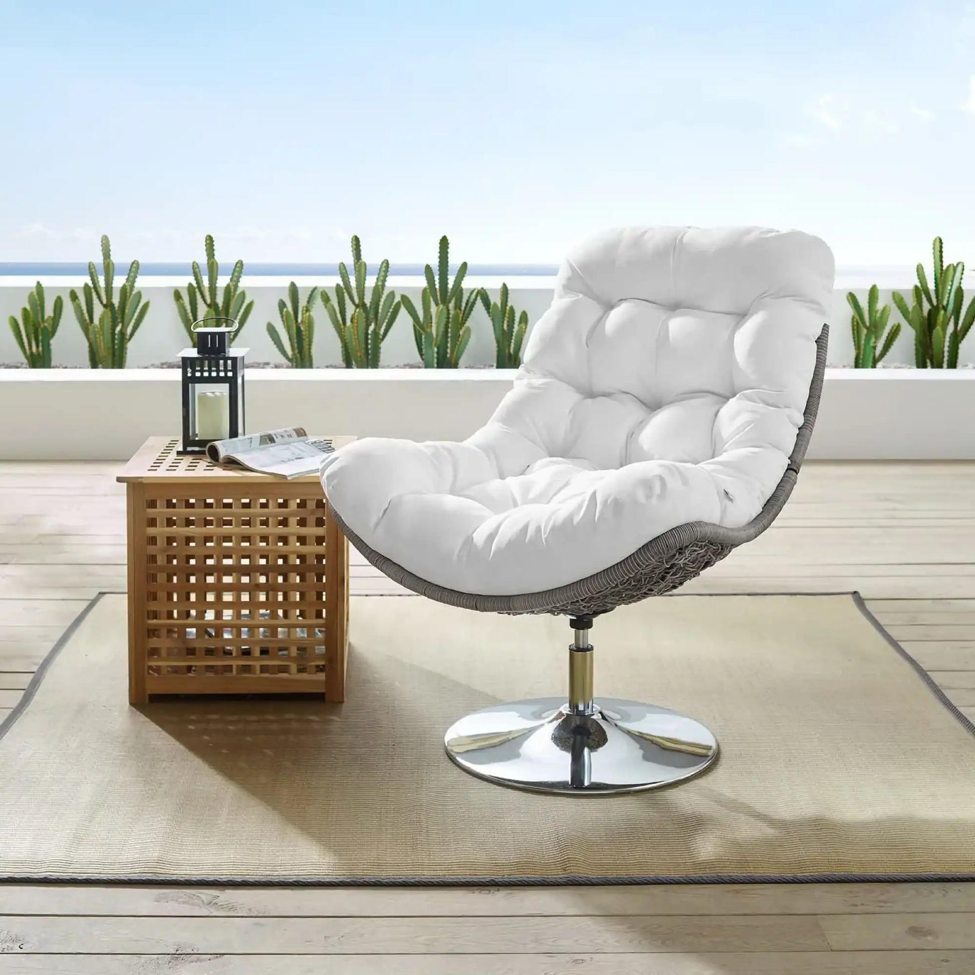 Brighton Wicker Rattan Outdoor Patio Swivel Lounge Chair by Modway - Best Buy Furniture
