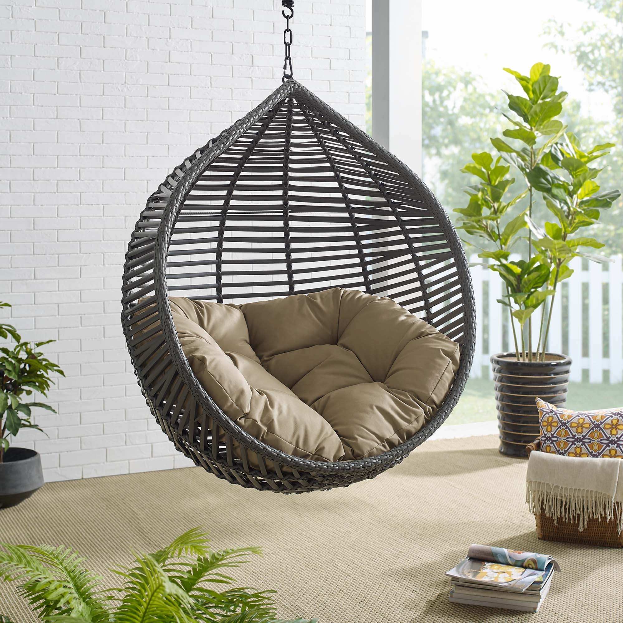 Garner Teardrop Outdoor Patio Swing Chair Without Stand by Modway - Best Buy Furniture