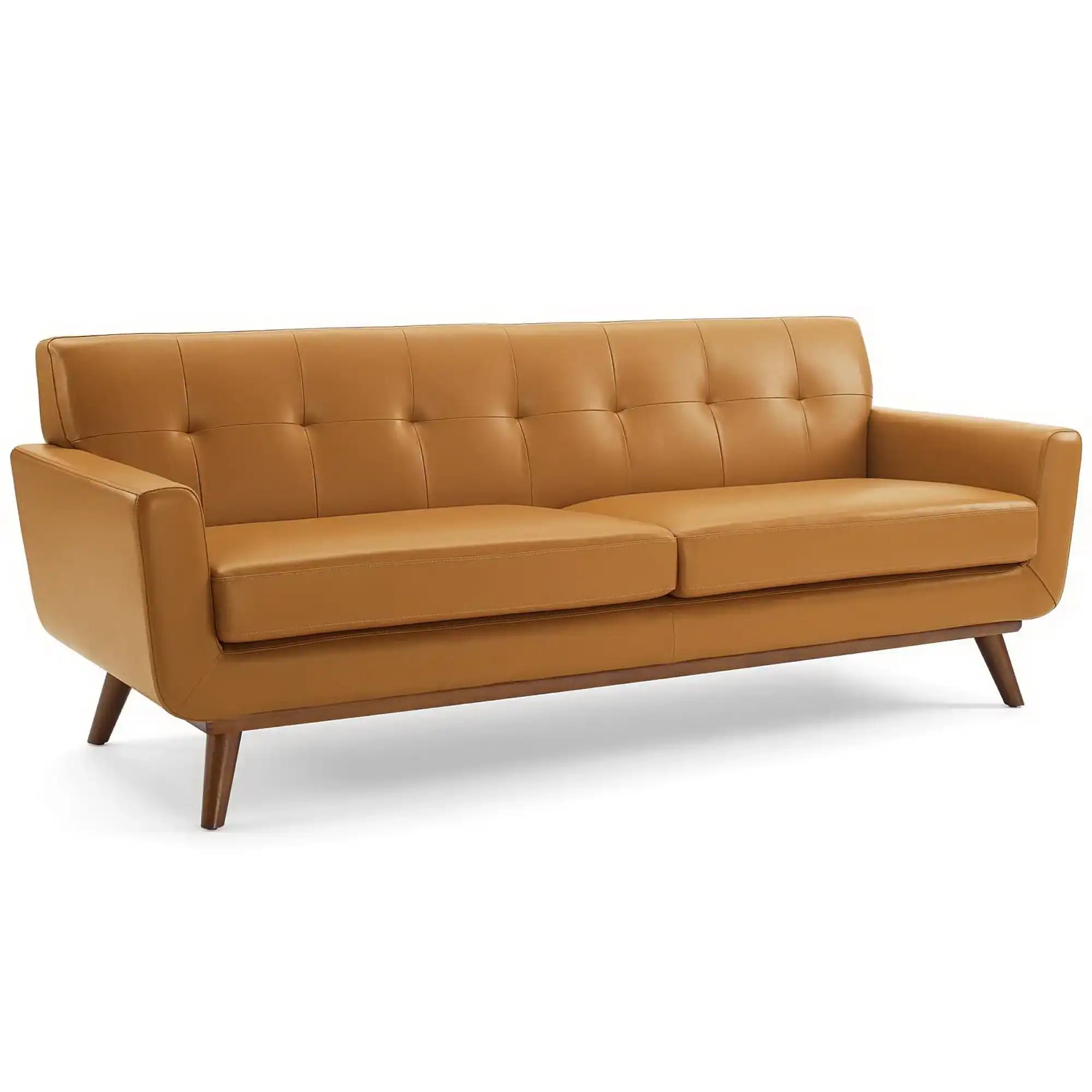 Engage Top-Grain Leather Living Room Lounge Sofa by Modway - Best Buy Furniture