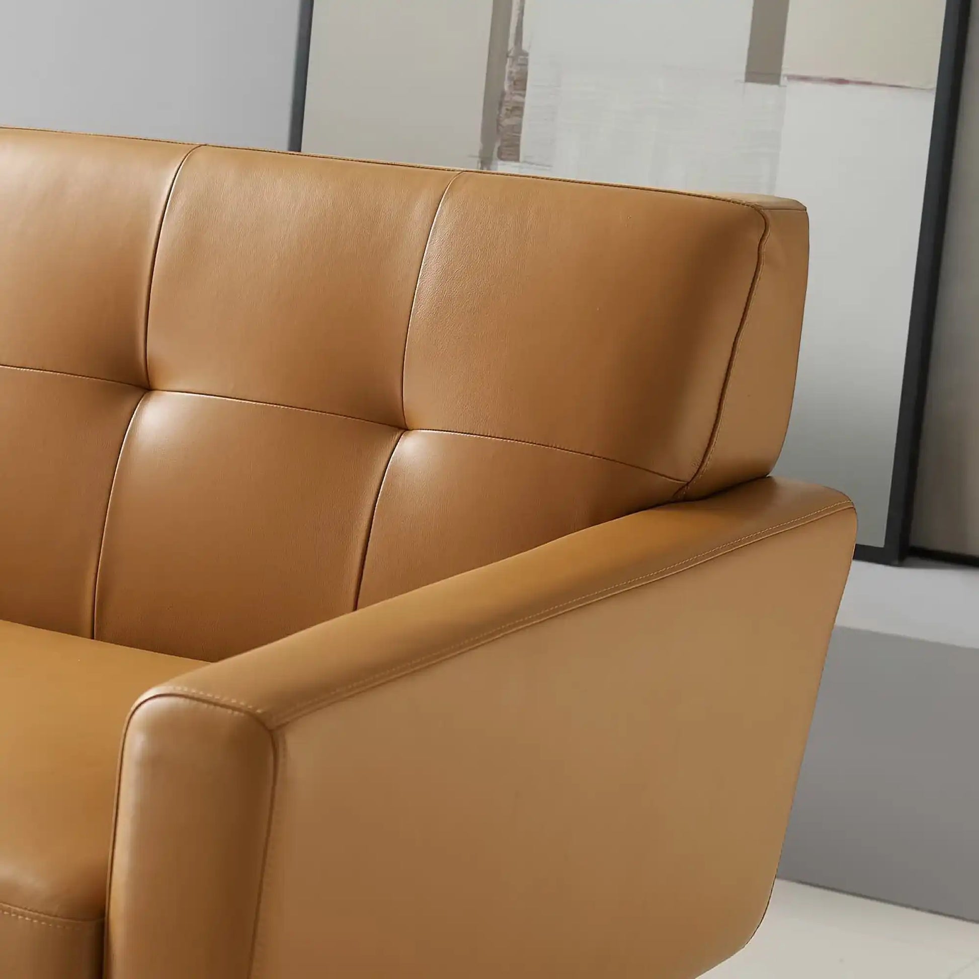 Engage Top-Grain Leather Living Room Lounge Sofa by Modway - Best Buy Furniture
