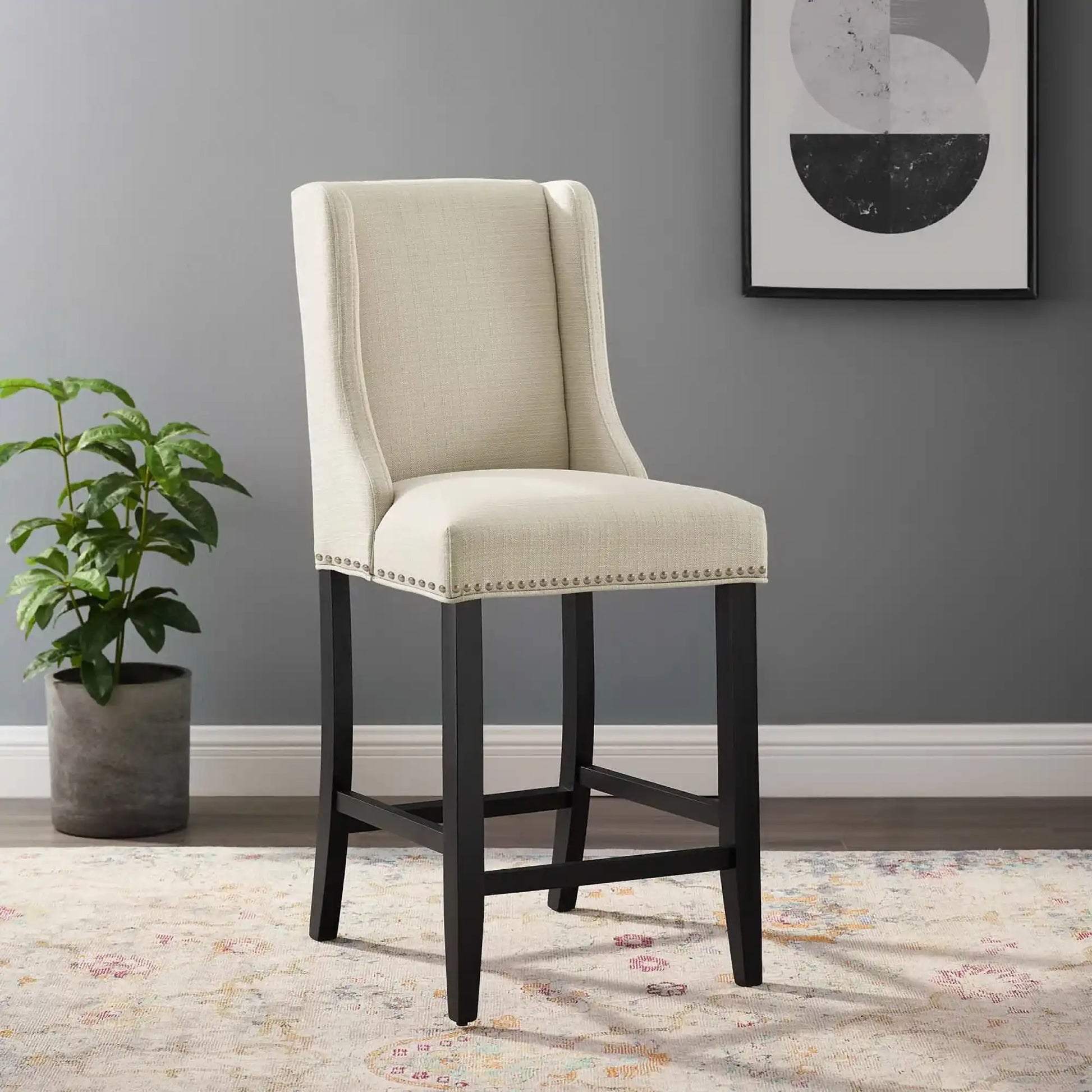 Baron Upholstered Fabric Counter Stool by Modway - Best Buy Furniture
