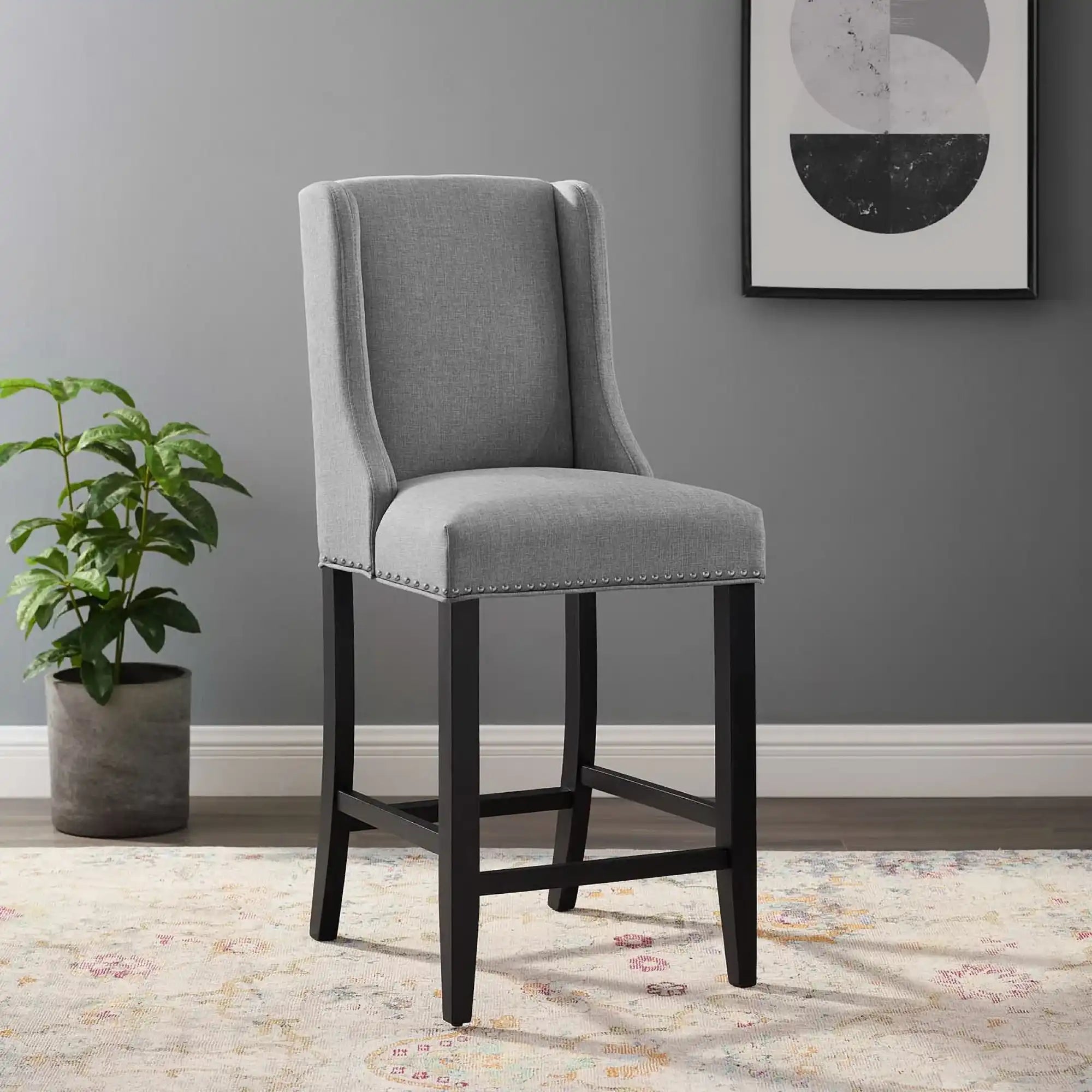 Baron Upholstered Fabric Counter Stool by Modway - Best Buy Furniture