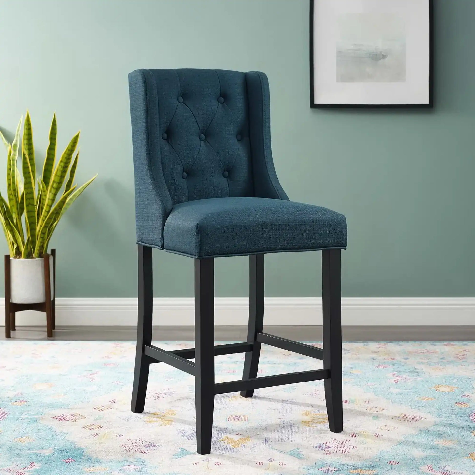 Baronet Tufted Button Upholstered Fabric Counter Stool by Modway - Best Buy Furniture