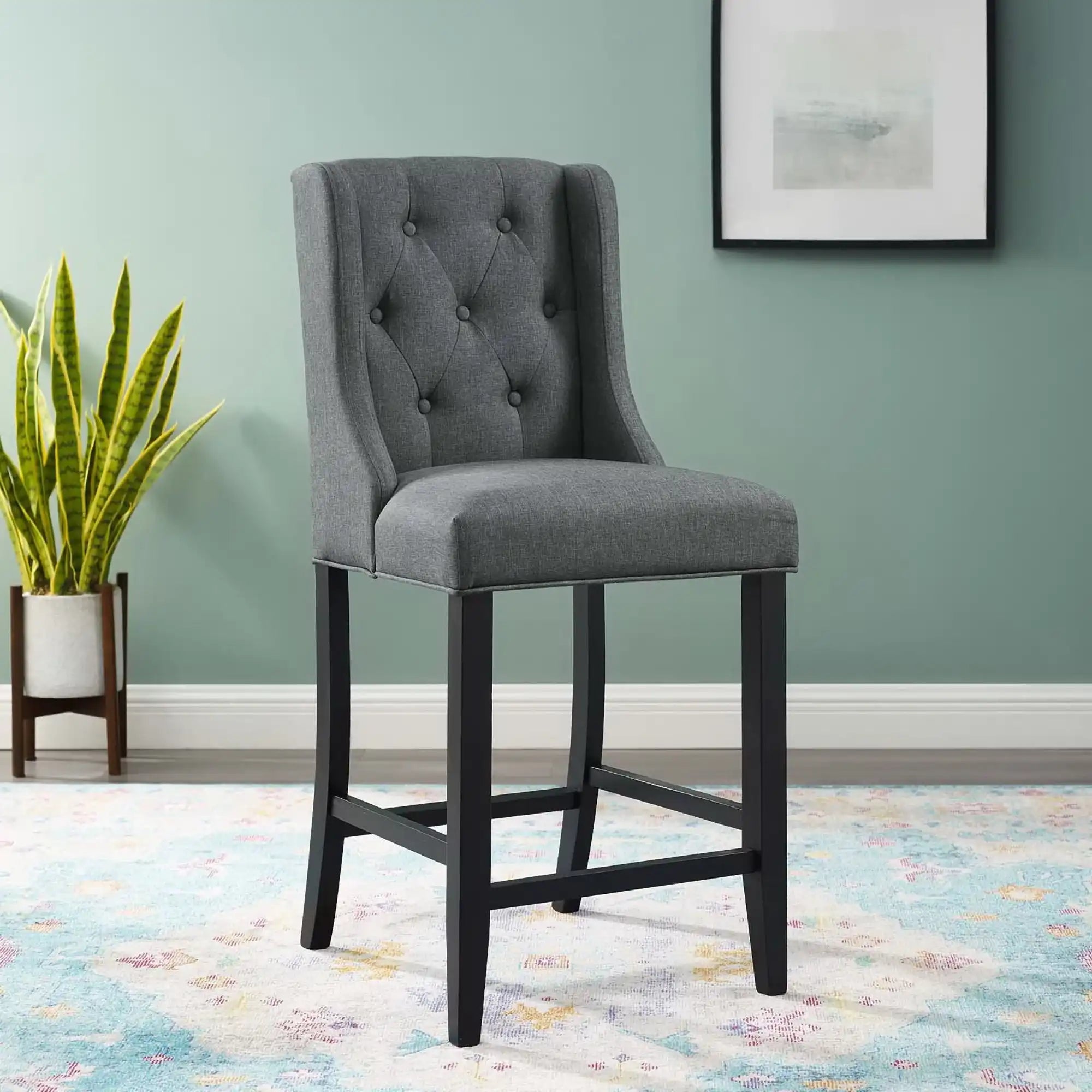 Baronet Tufted Button Upholstered Fabric Counter Stool by Modway - Best Buy Furniture