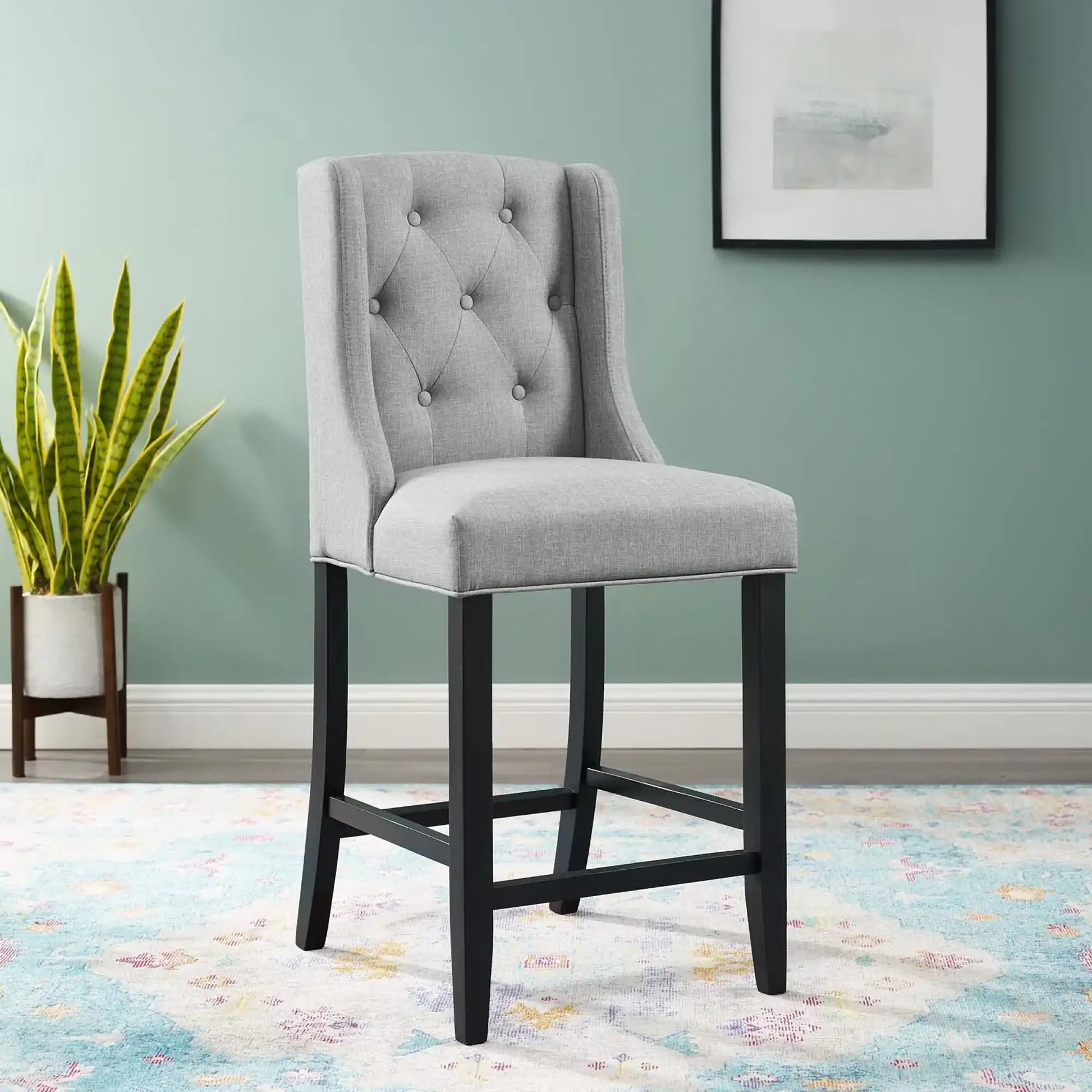 Baronet Tufted Button Upholstered Fabric Counter Stool by Modway - Best Buy Furniture