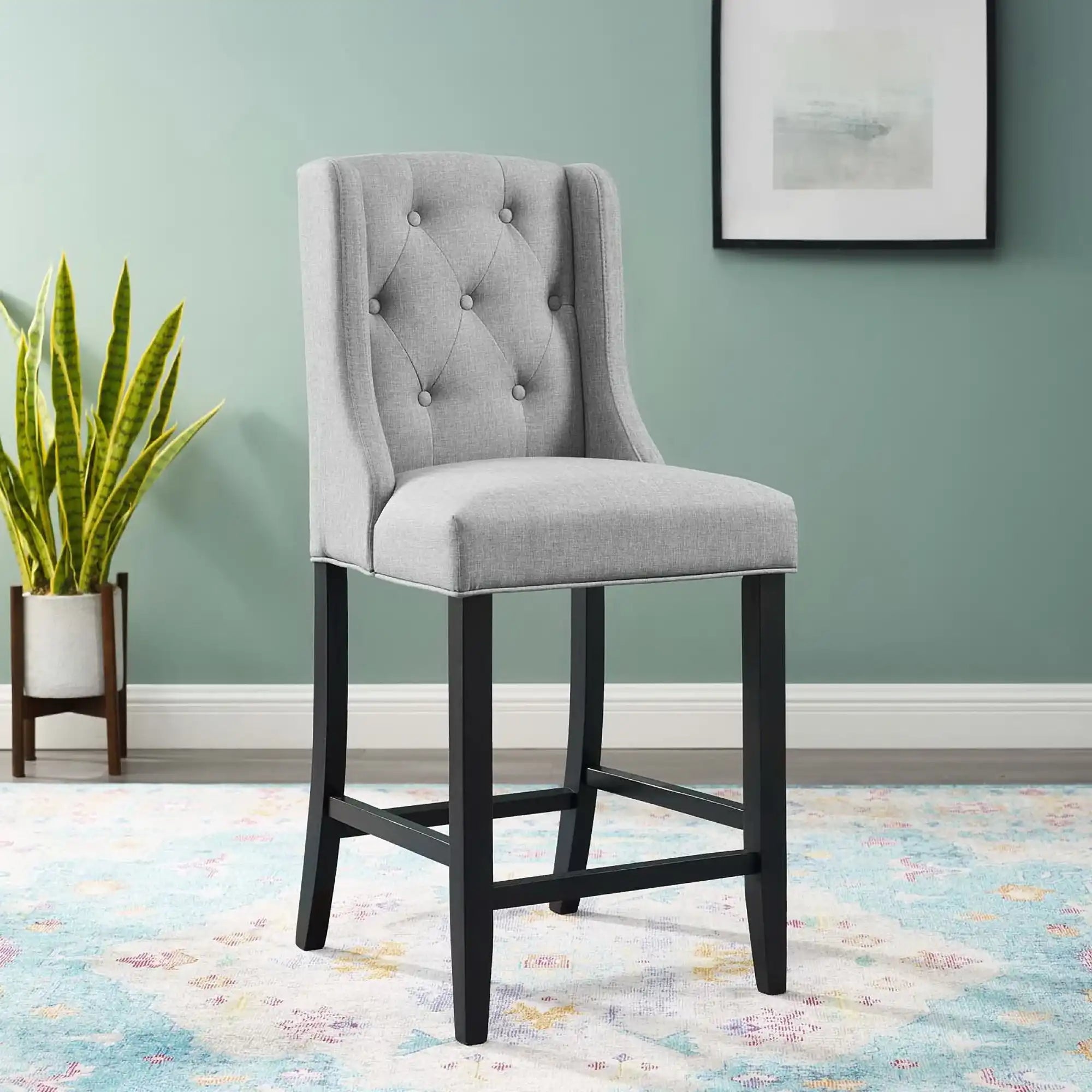 Baronet Tufted Button Upholstered Fabric Counter Stool by Modway - Best Buy Furniture