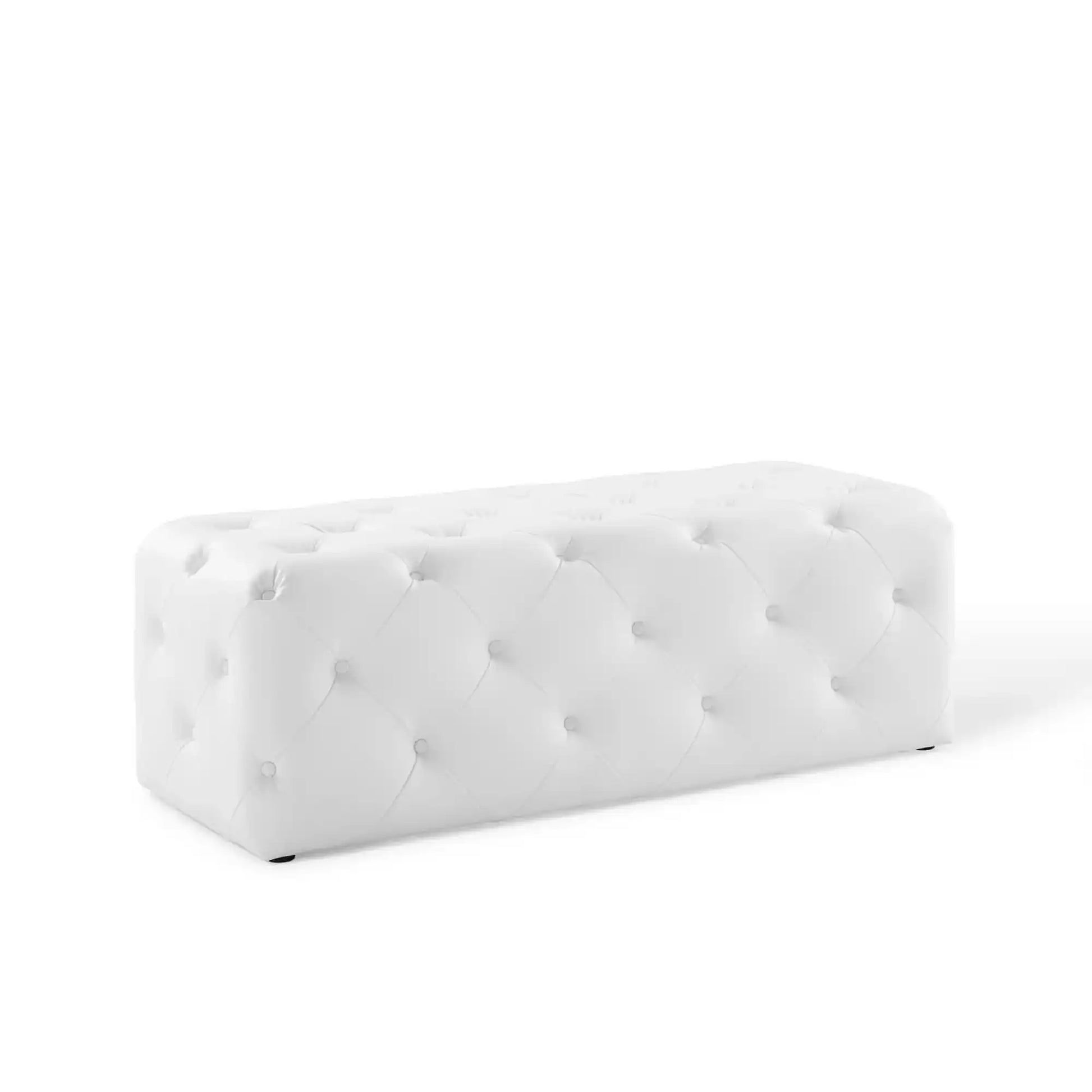 Amour 48" Tufted Button Entryway Faux Leather Bench by Modway - Best Buy Furniture