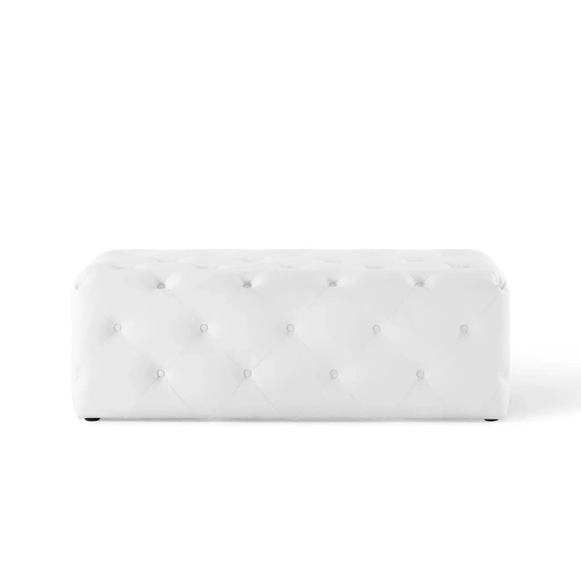 Amour 48" Tufted Button Entryway Faux Leather Bench by Modway - Best Buy Furniture