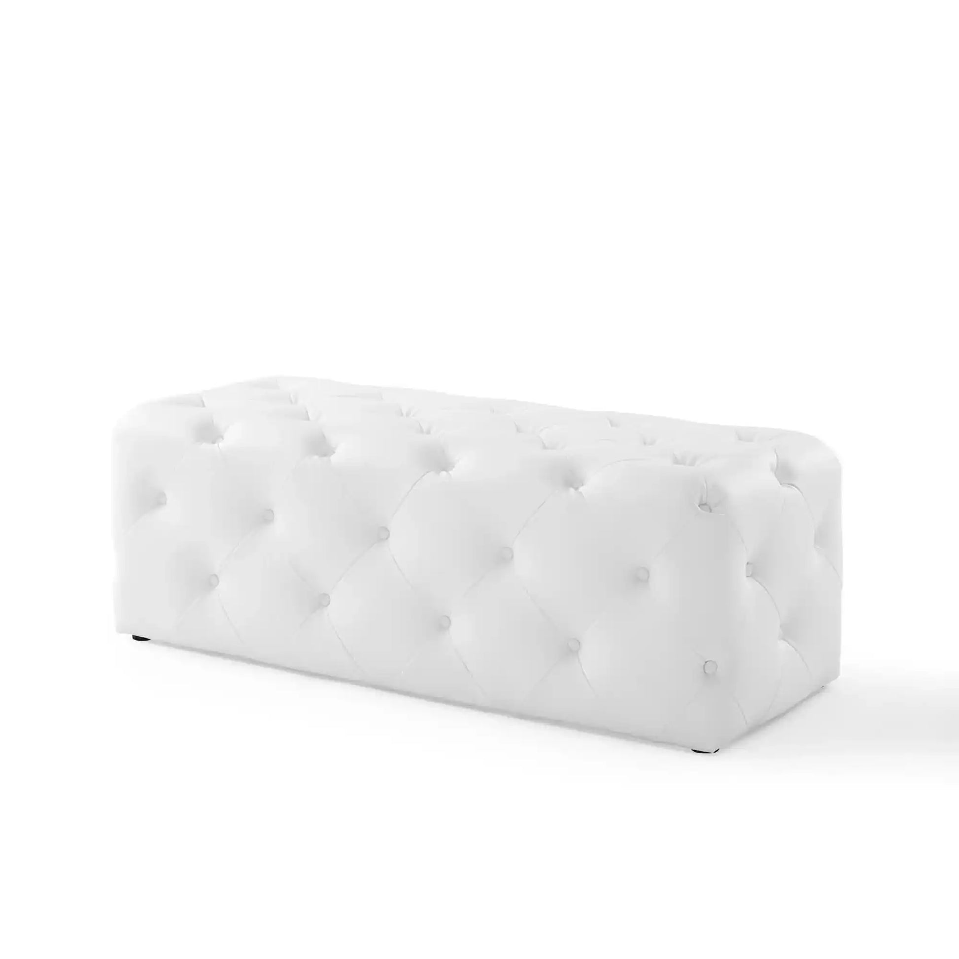 Amour 48" Tufted Button Entryway Faux Leather Bench by Modway - Best Buy Furniture