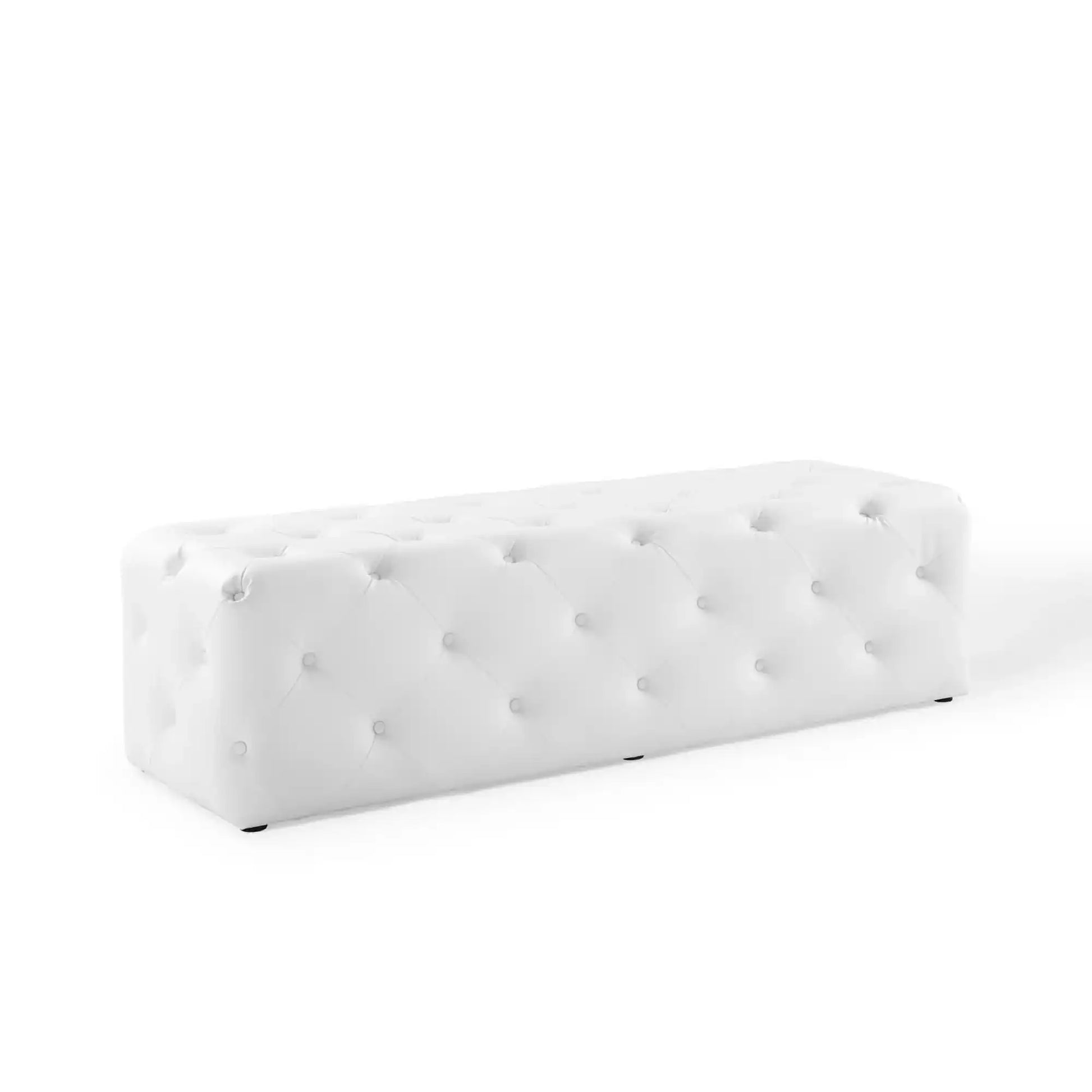 Amour 60" Tufted Button Entryway Faux Leather Bench by Modway - Best Buy Furniture