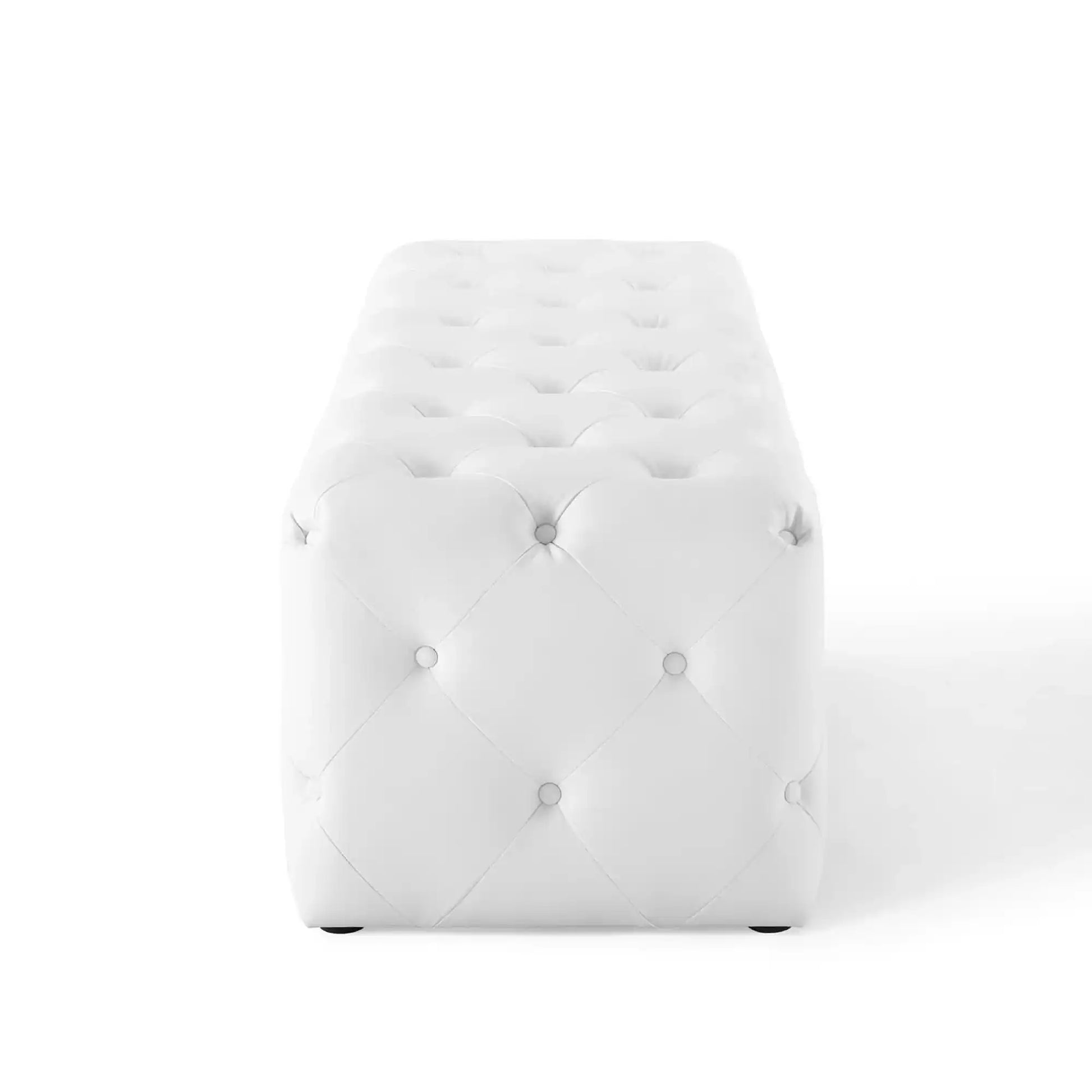 Amour 60" Tufted Button Entryway Faux Leather Bench by Modway - Best Buy Furniture