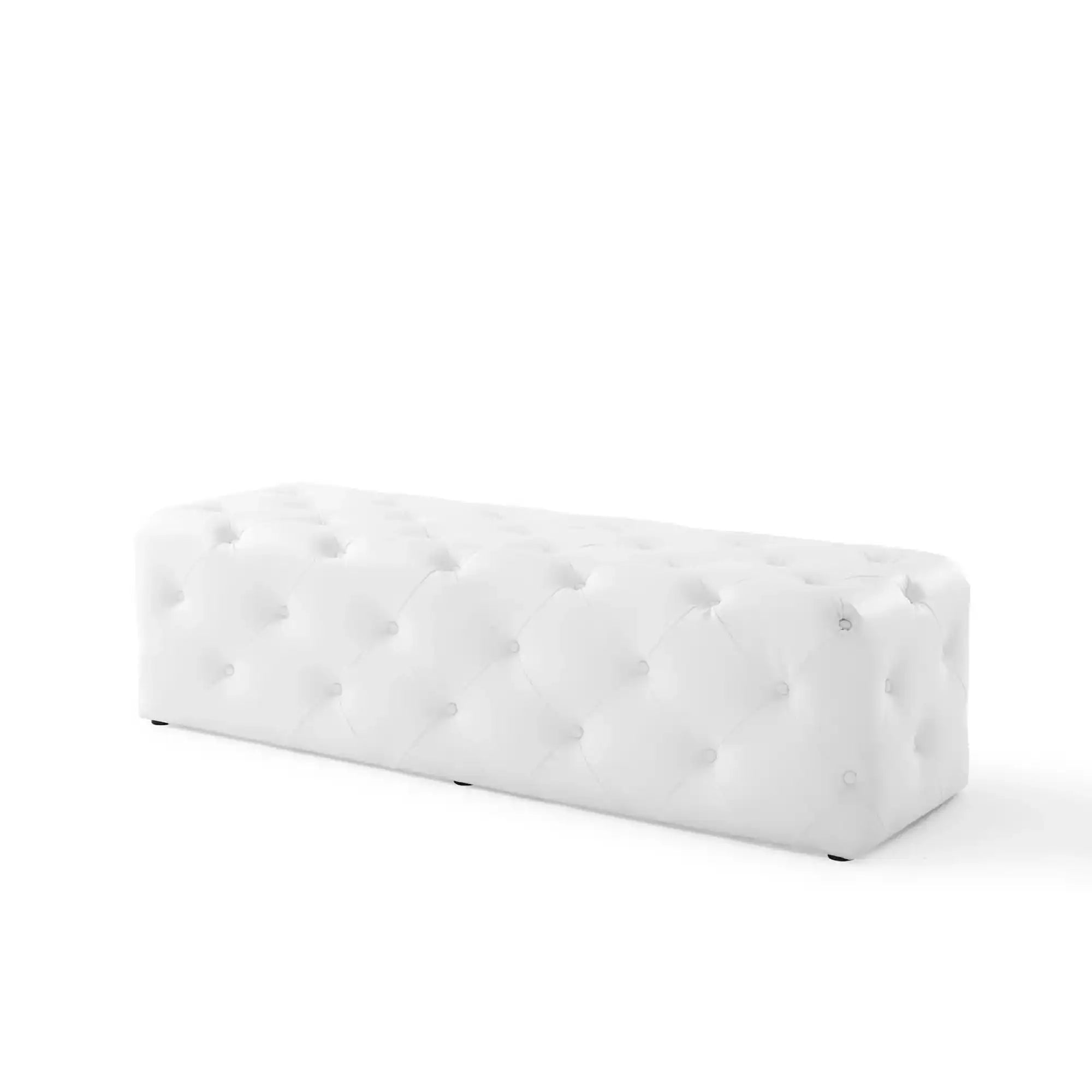 Amour 60" Tufted Button Entryway Faux Leather Bench by Modway - Best Buy Furniture
