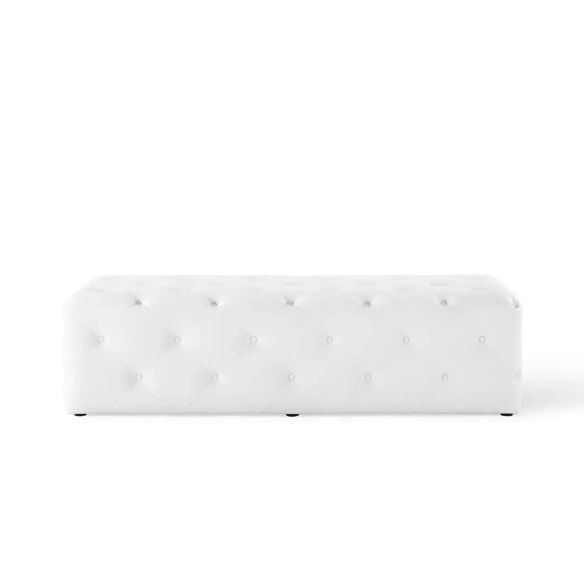 Amour 60" Tufted Button Entryway Faux Leather Bench by Modway - Best Buy Furniture