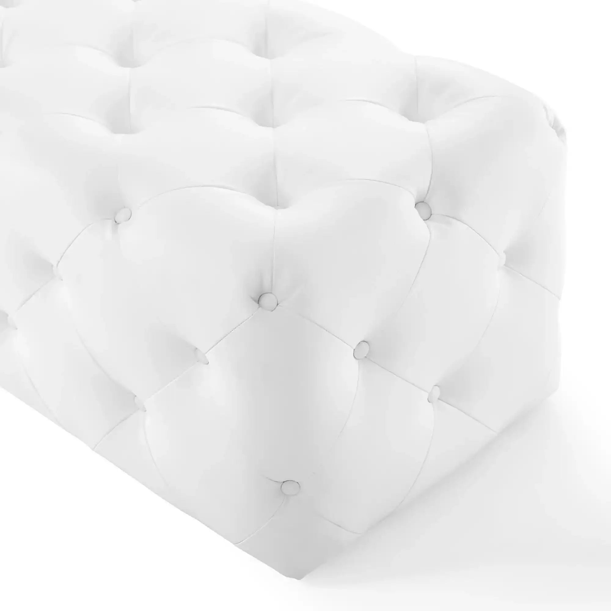 Amour 60" Tufted Button Entryway Faux Leather Bench by Modway - Best Buy Furniture