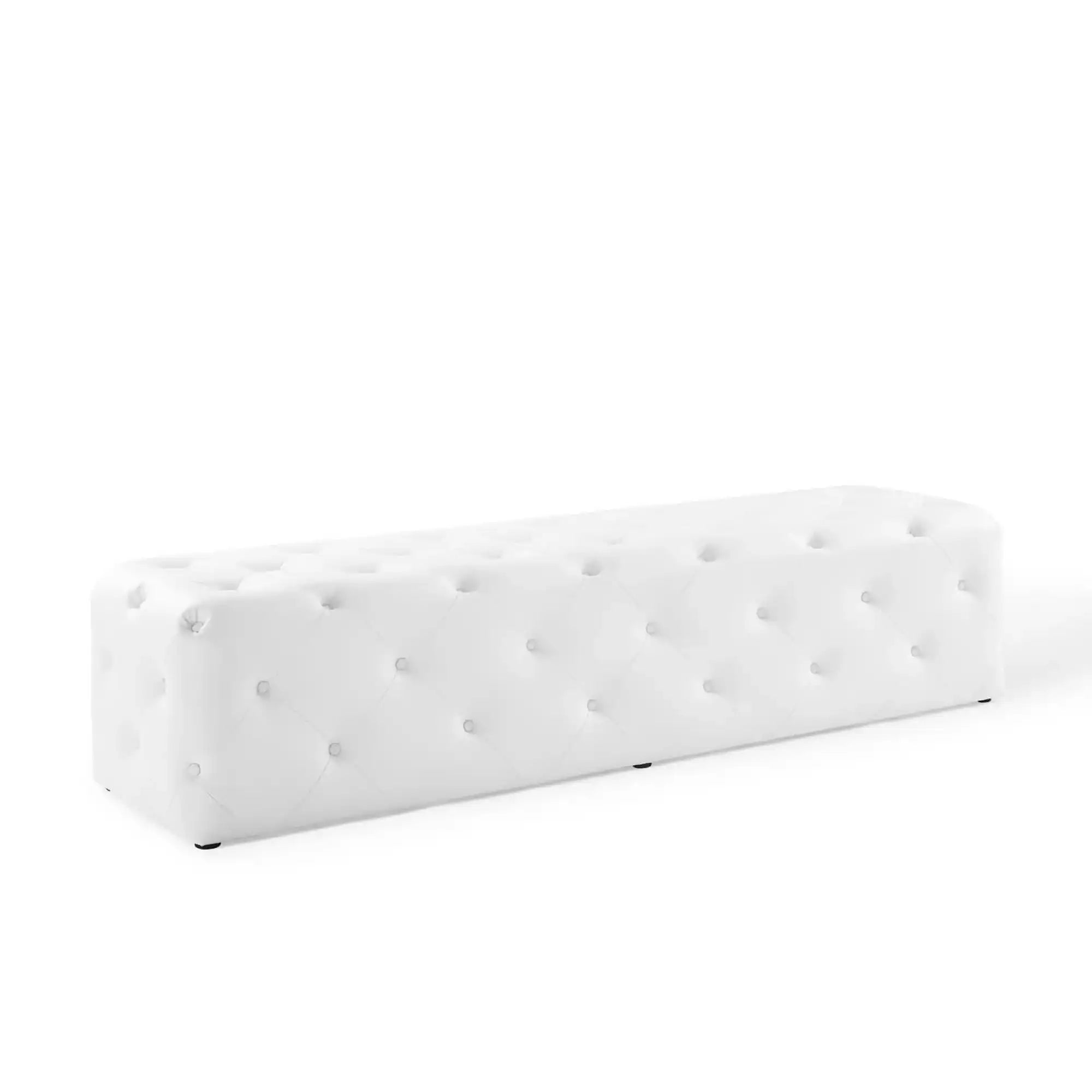 Amour 72" Tufted Button Entryway Faux Leather Bench by Modway - Best Buy Furniture